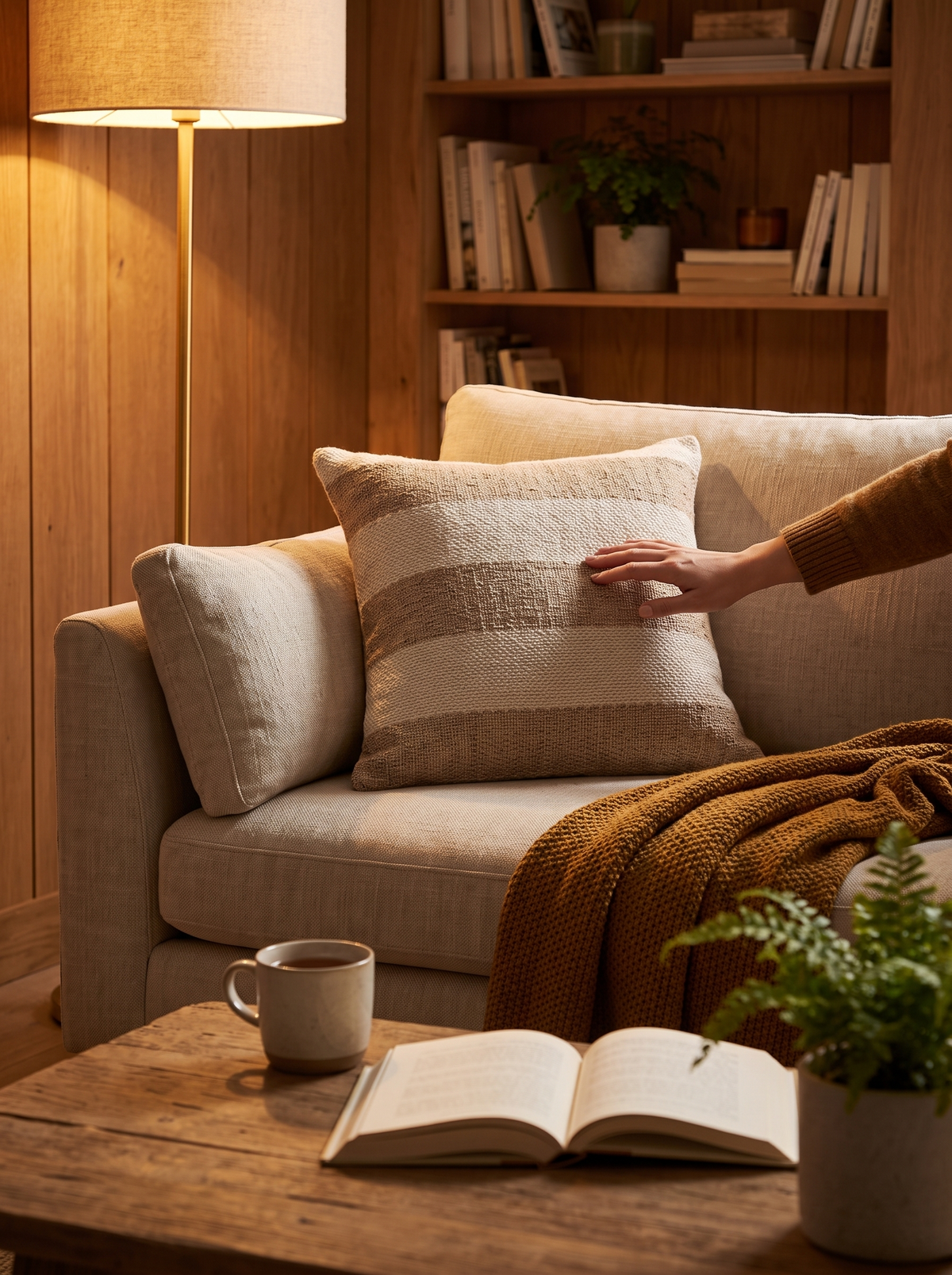Tarbett Stripe Outdoor Pillow lifestyle 2