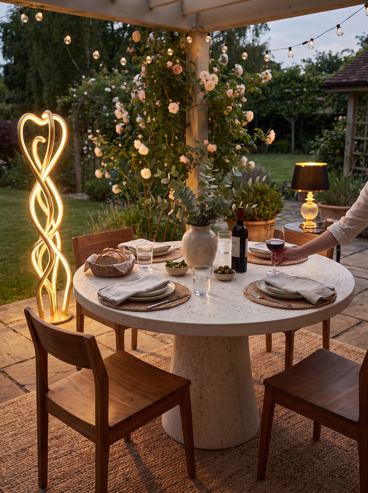 Varda Outdoor Dining Table lifestyle 1