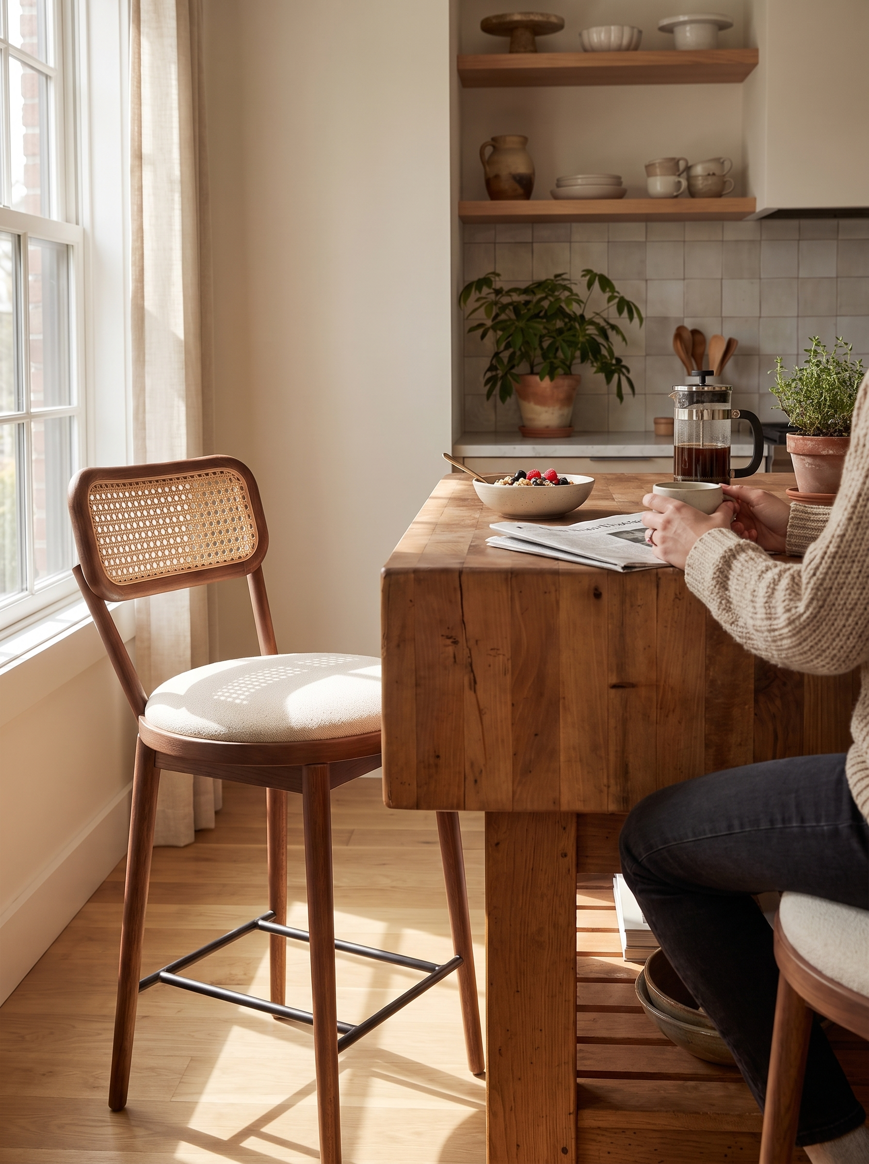Alma Swivel Counter Stool lifestyle 1