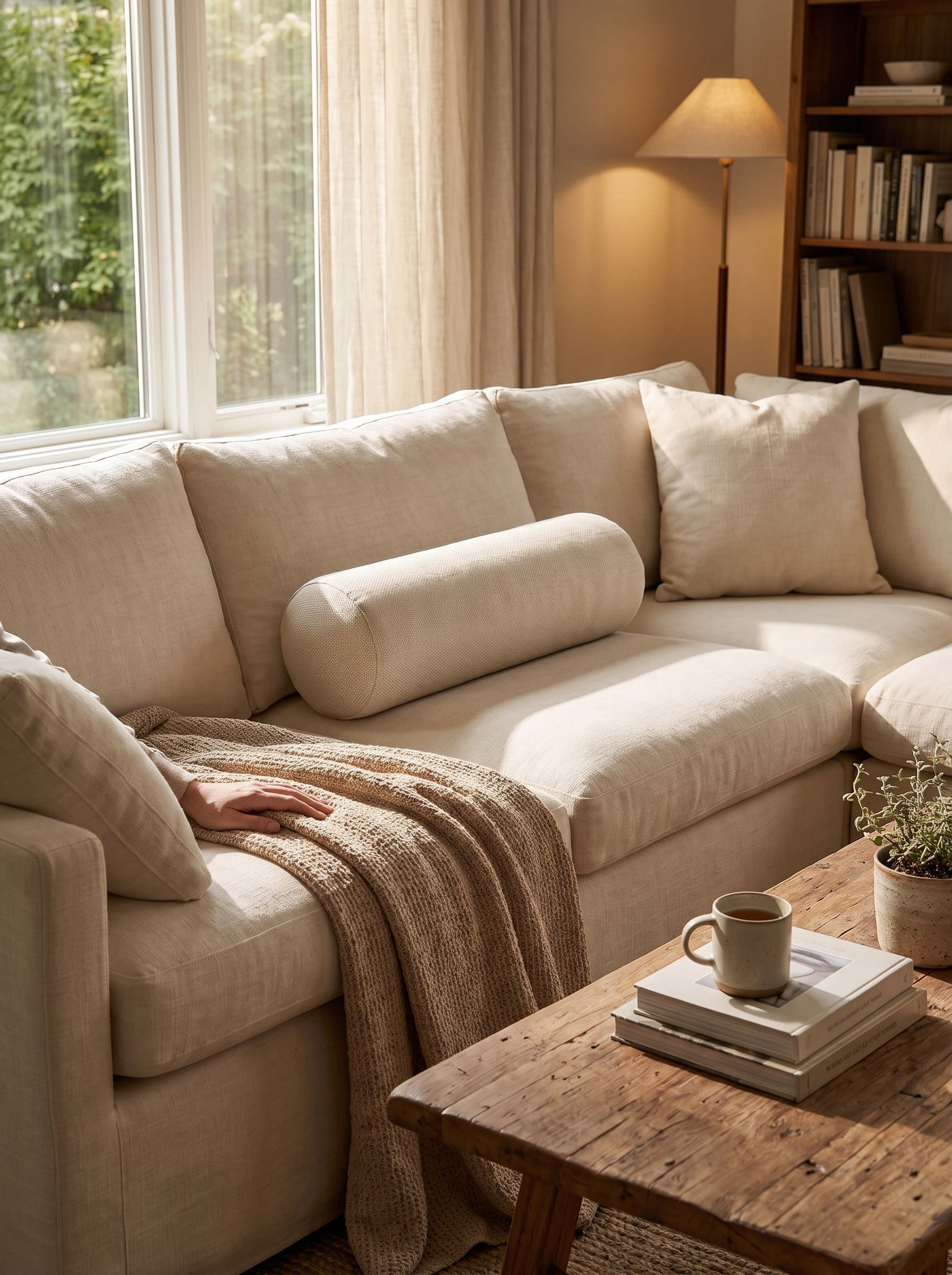 Townes Outdoor Bolster Pillow lifestyle 2