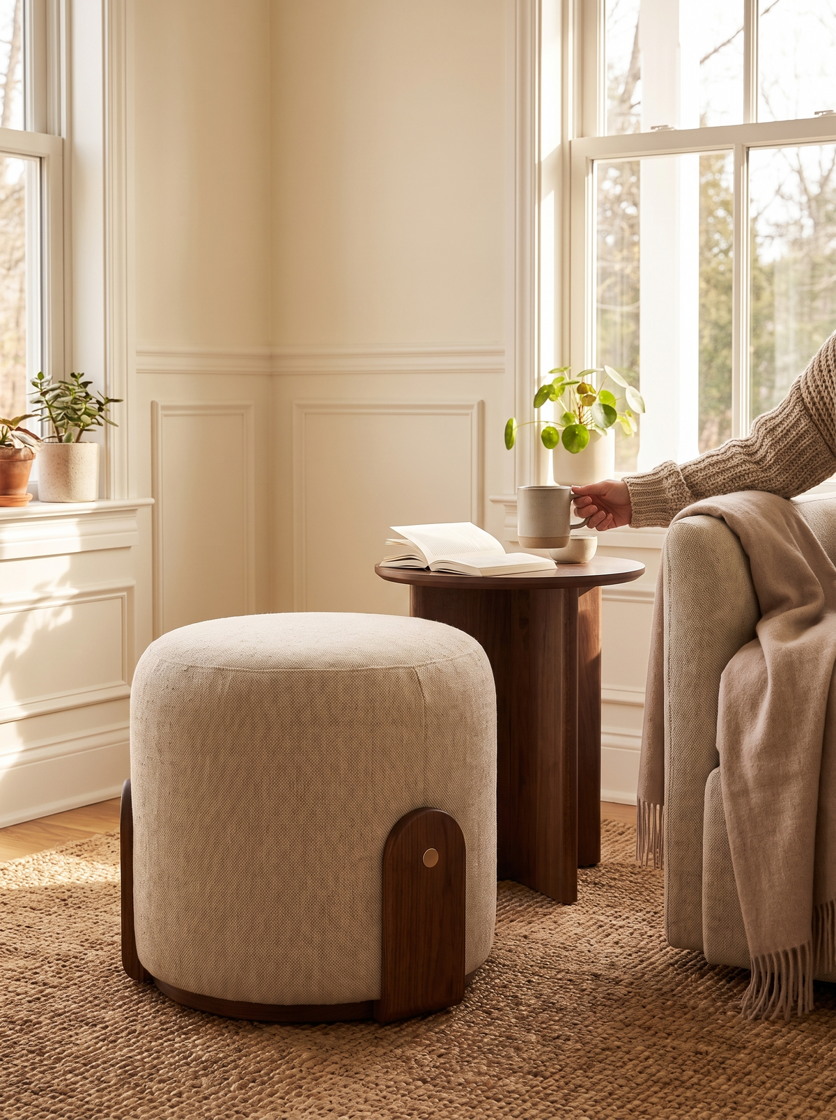 Keystone Swivel Pouf lifestyle 1