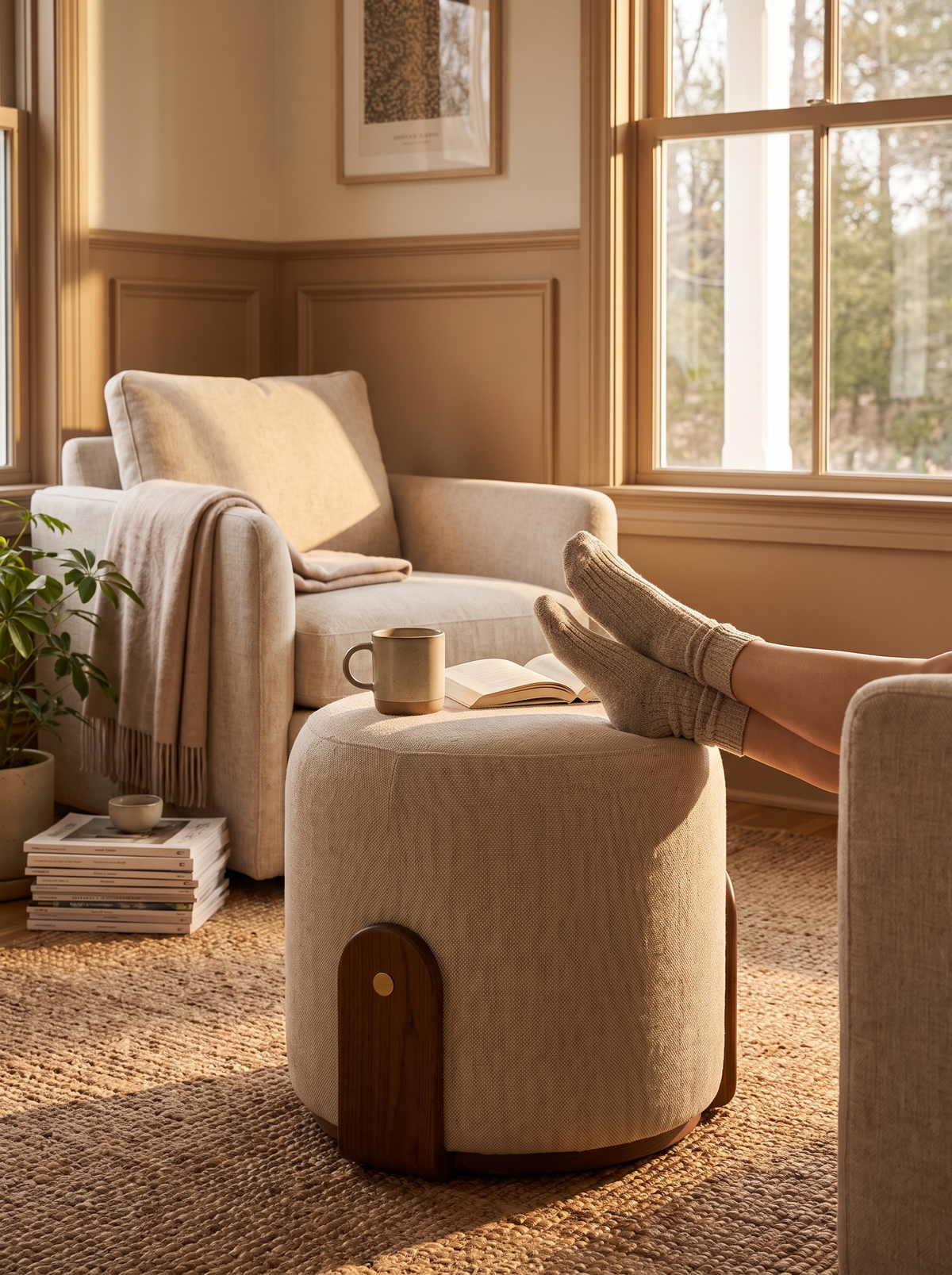 Keystone Swivel Pouf lifestyle 2