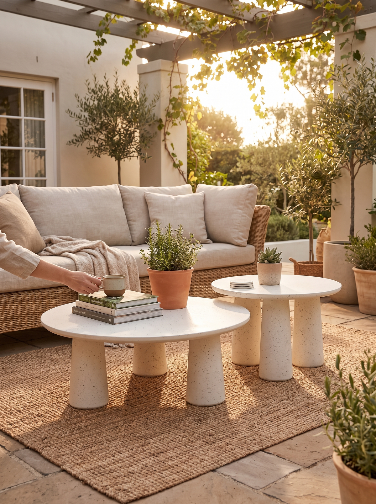 Rye Outdoor Nesting Coffee Tables lifestyle 1