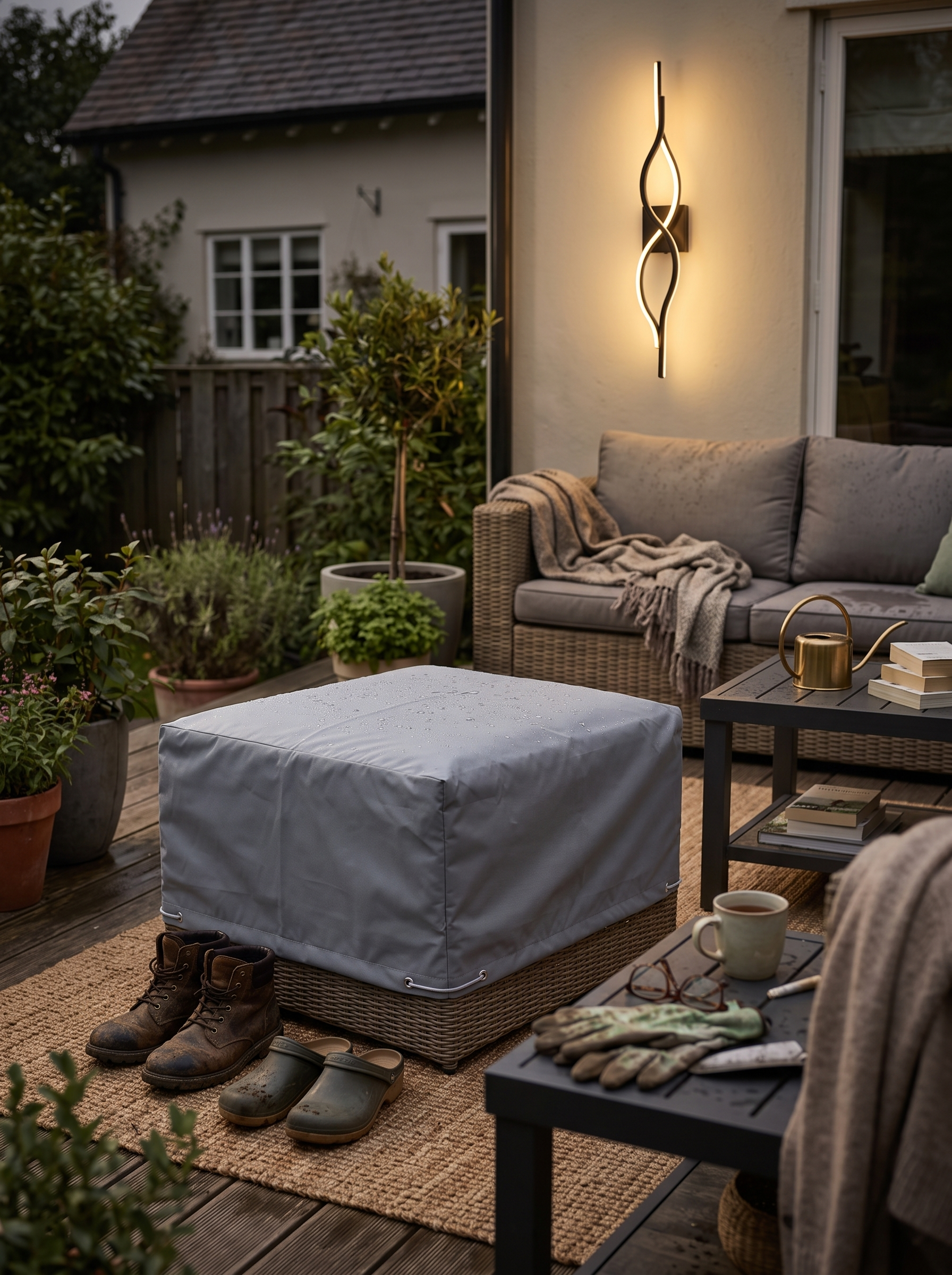 Raincover Jack Outdoor Footstool lifestyle 1