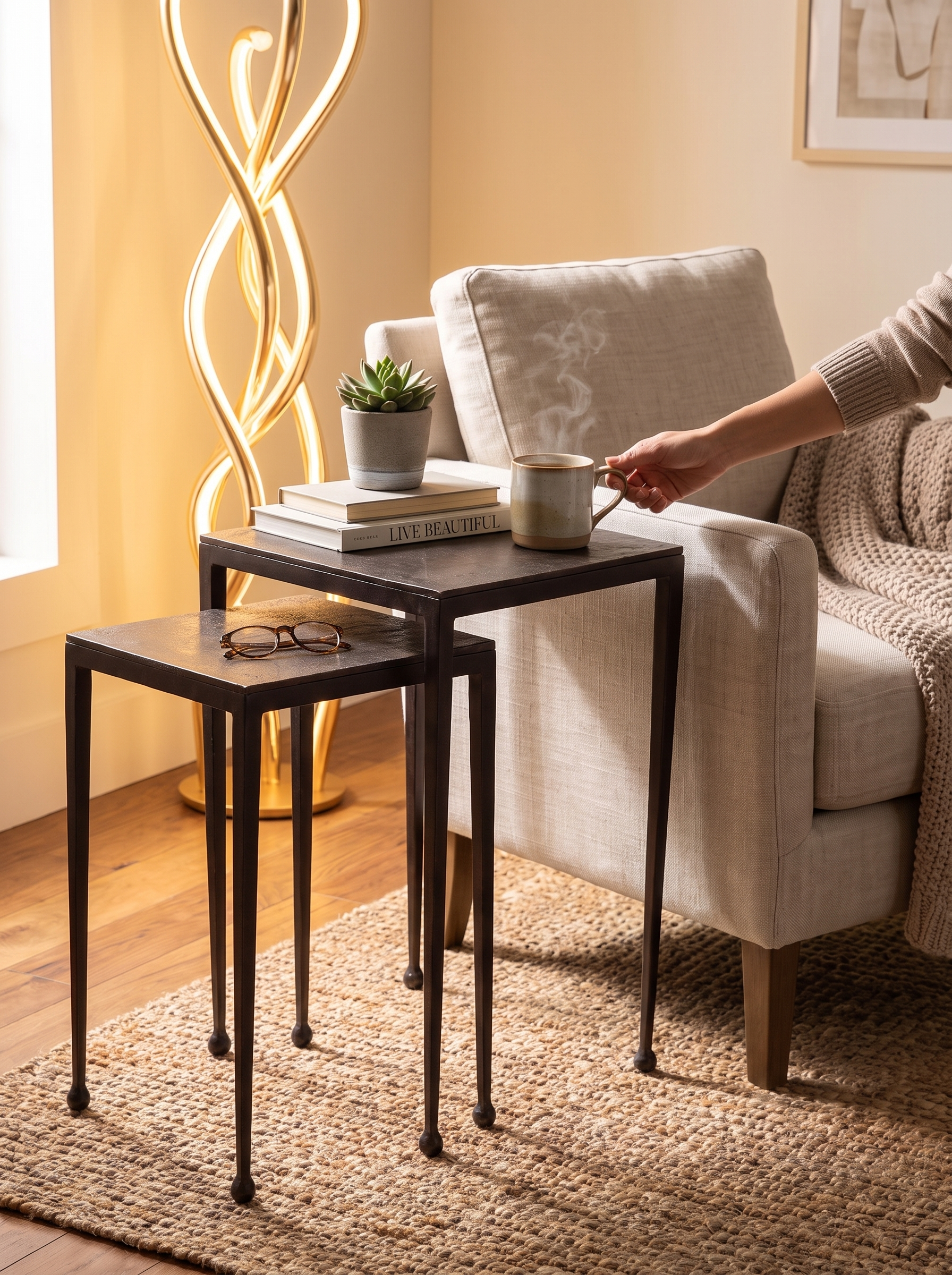 Dalston Nesting End Table Set lifestyle 1