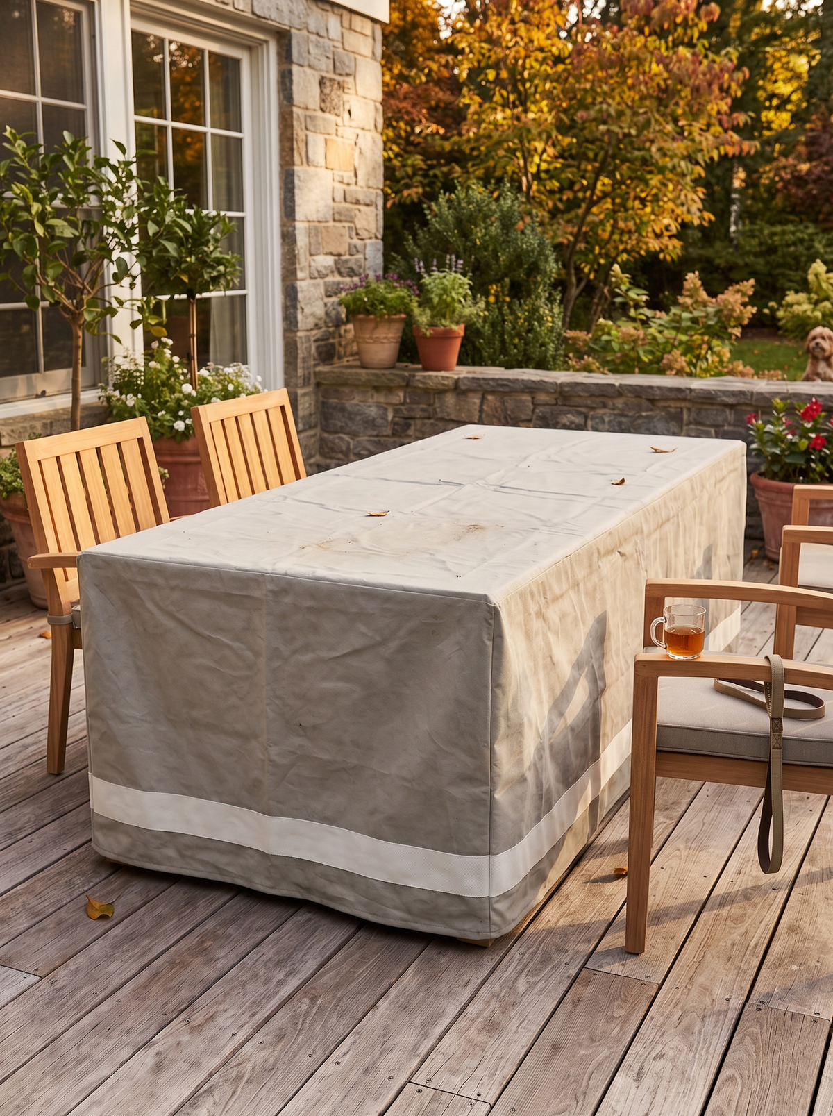 Weatherproof Outdoor Dining Table Cover lifestyle 2