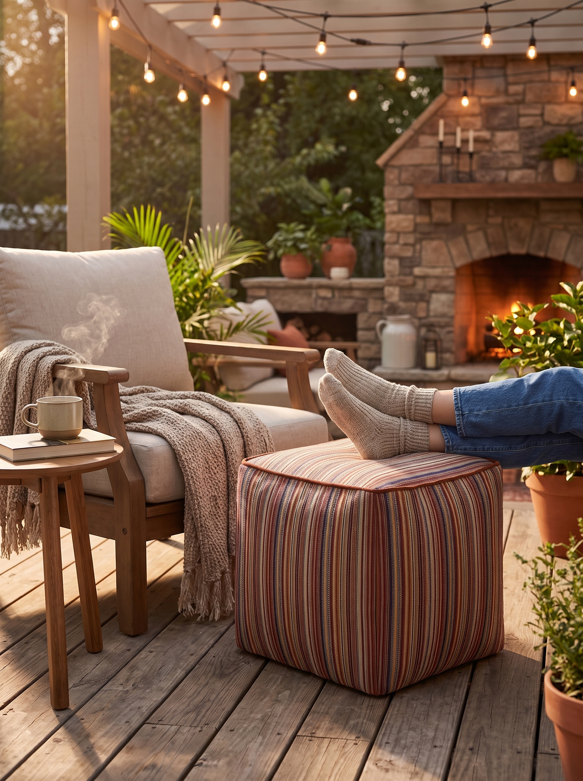 Zahara Outdoor Pouf lifestyle 2