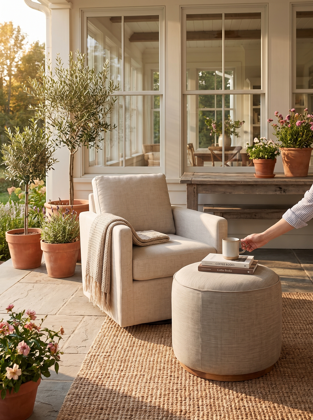 Sinclair Outdoor Ottoman lifestyle 3