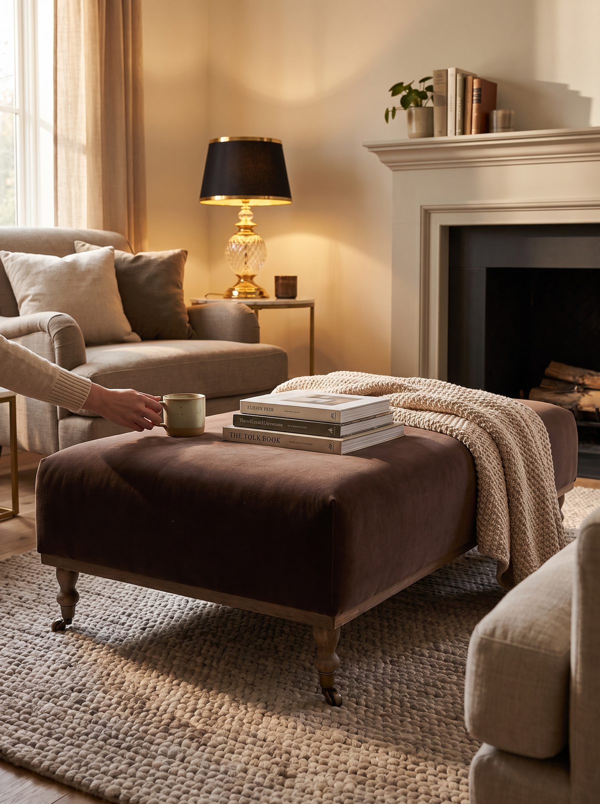 Harlin Cocktail Ottoman lifestyle 1