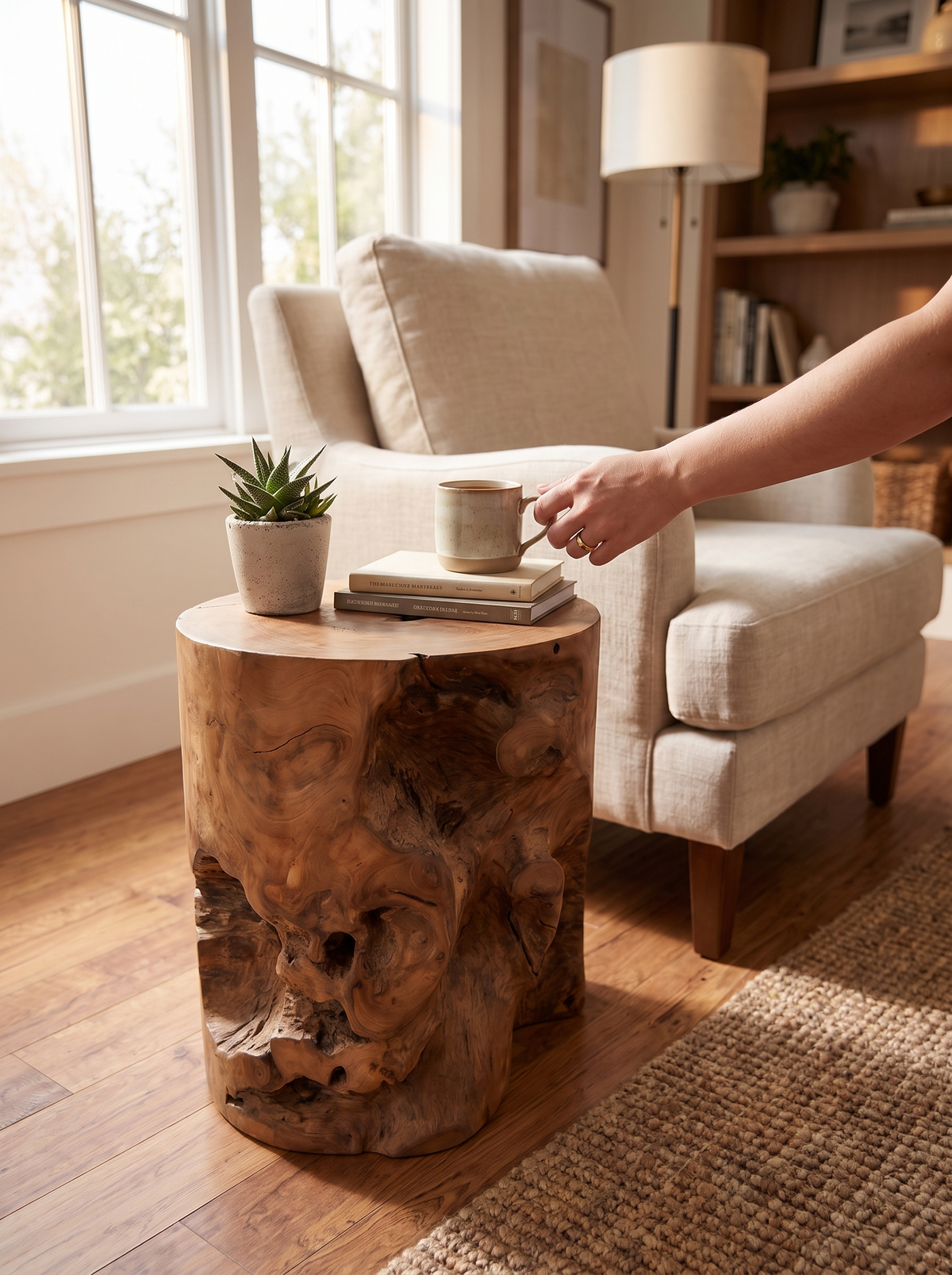 Teak Stool lifestyle 2