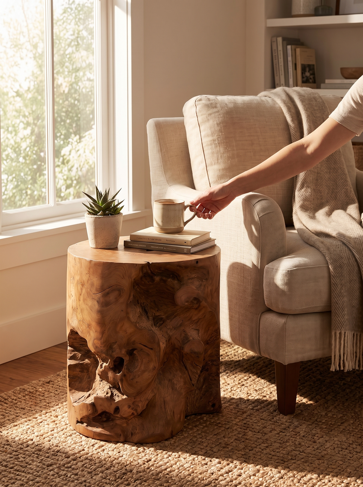 Teak Stool lifestyle 1