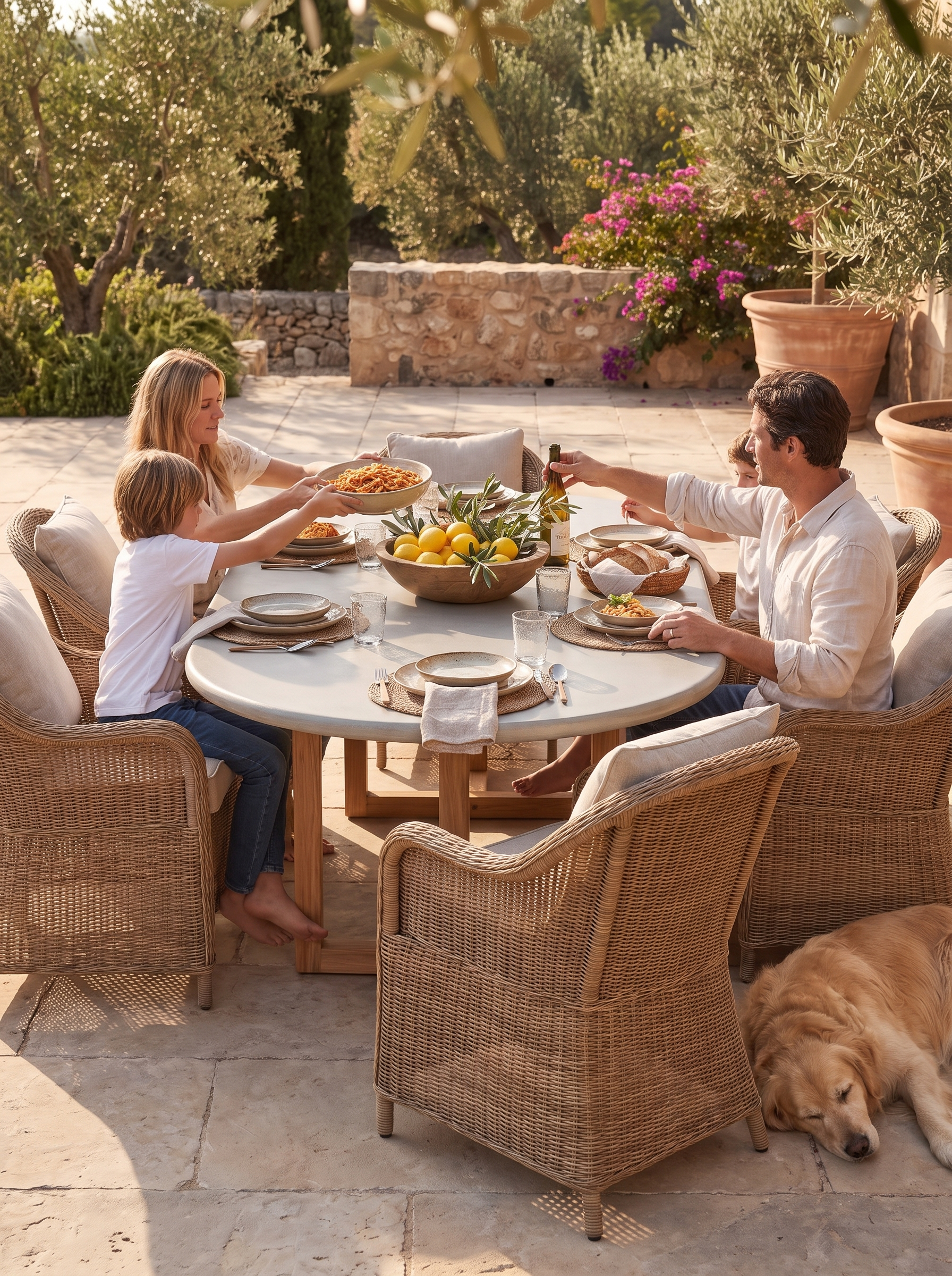 Trestle Outdoor Dining Table lifestyle 2