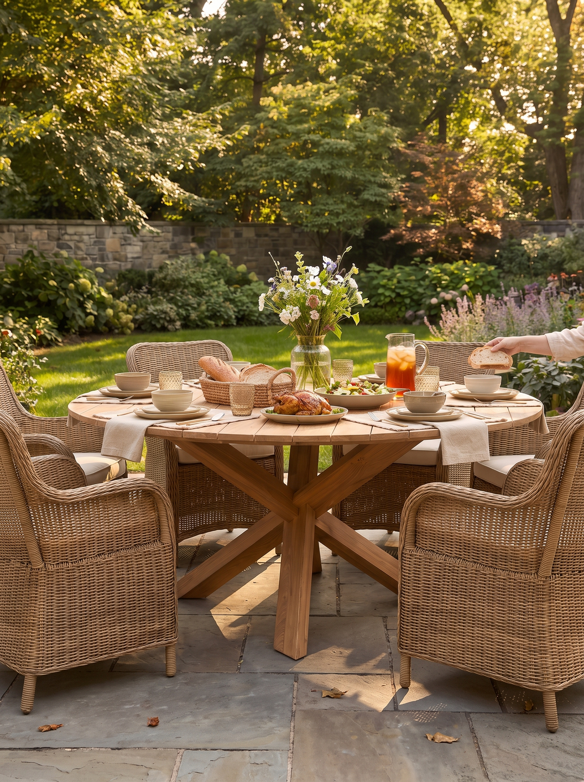 Circle Outdoor Dining Table lifestyle 1