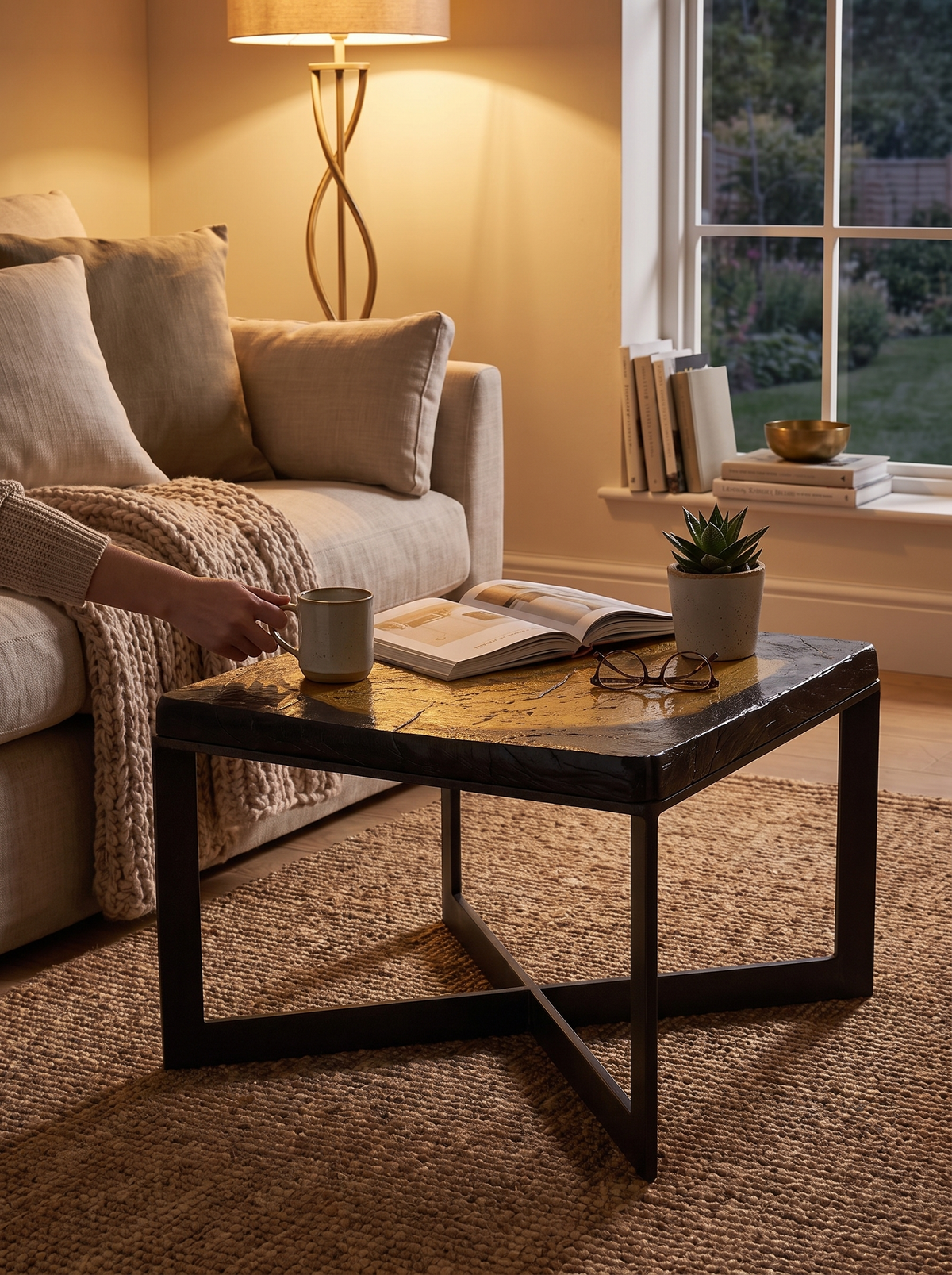 Lennie Cast Glass Bunching Table lifestyle 1