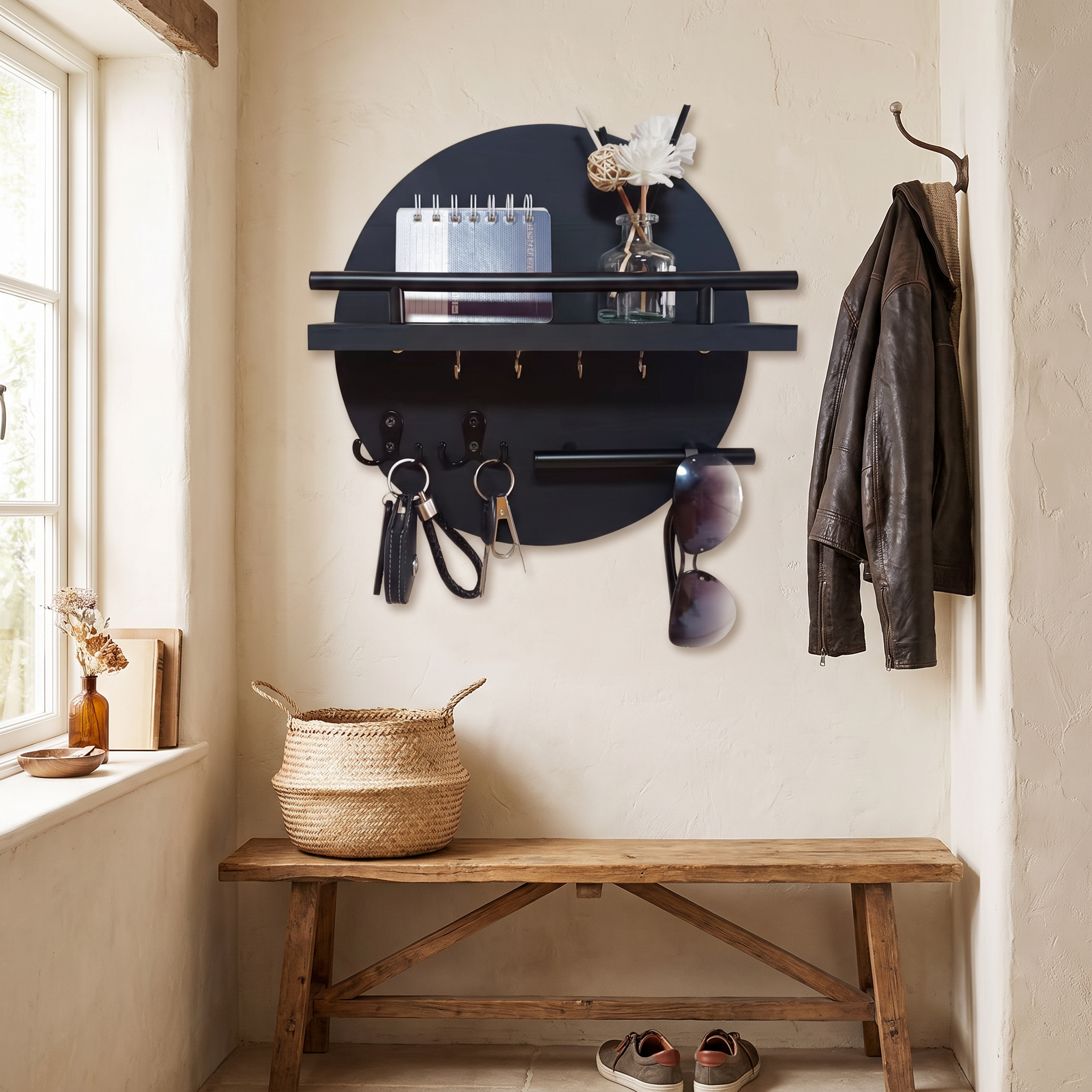 Round Wooden Key Holder lifestyle