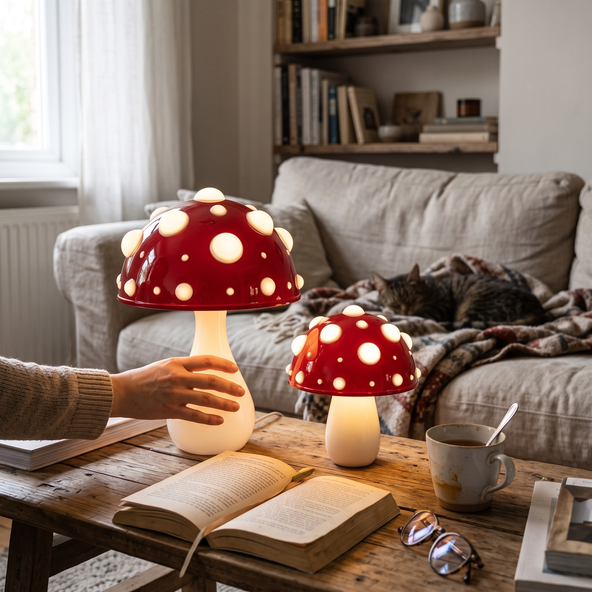 LED Mushroom Table Lamp lifestyle