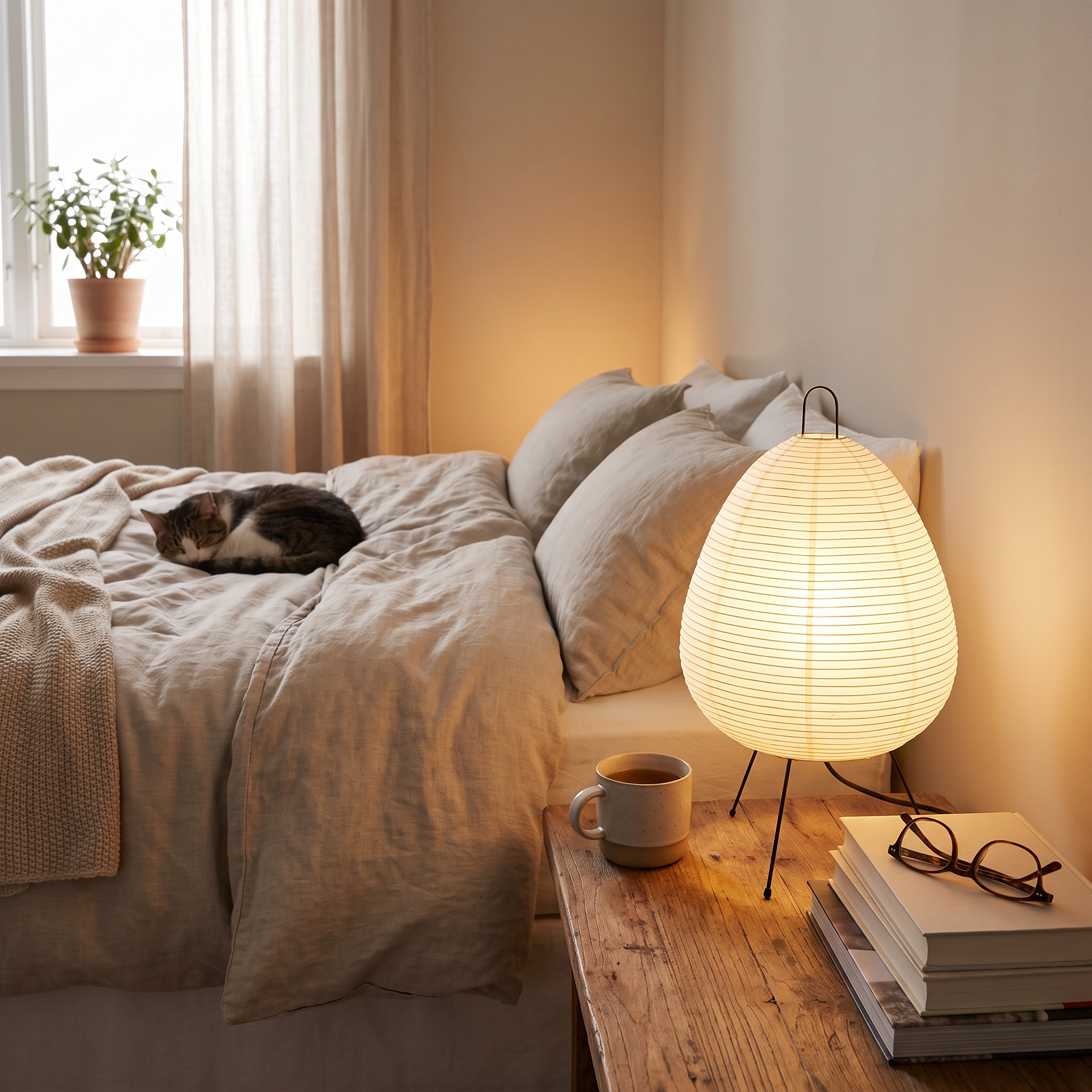 Japanese Rice Paper Table Lamp lifestyle