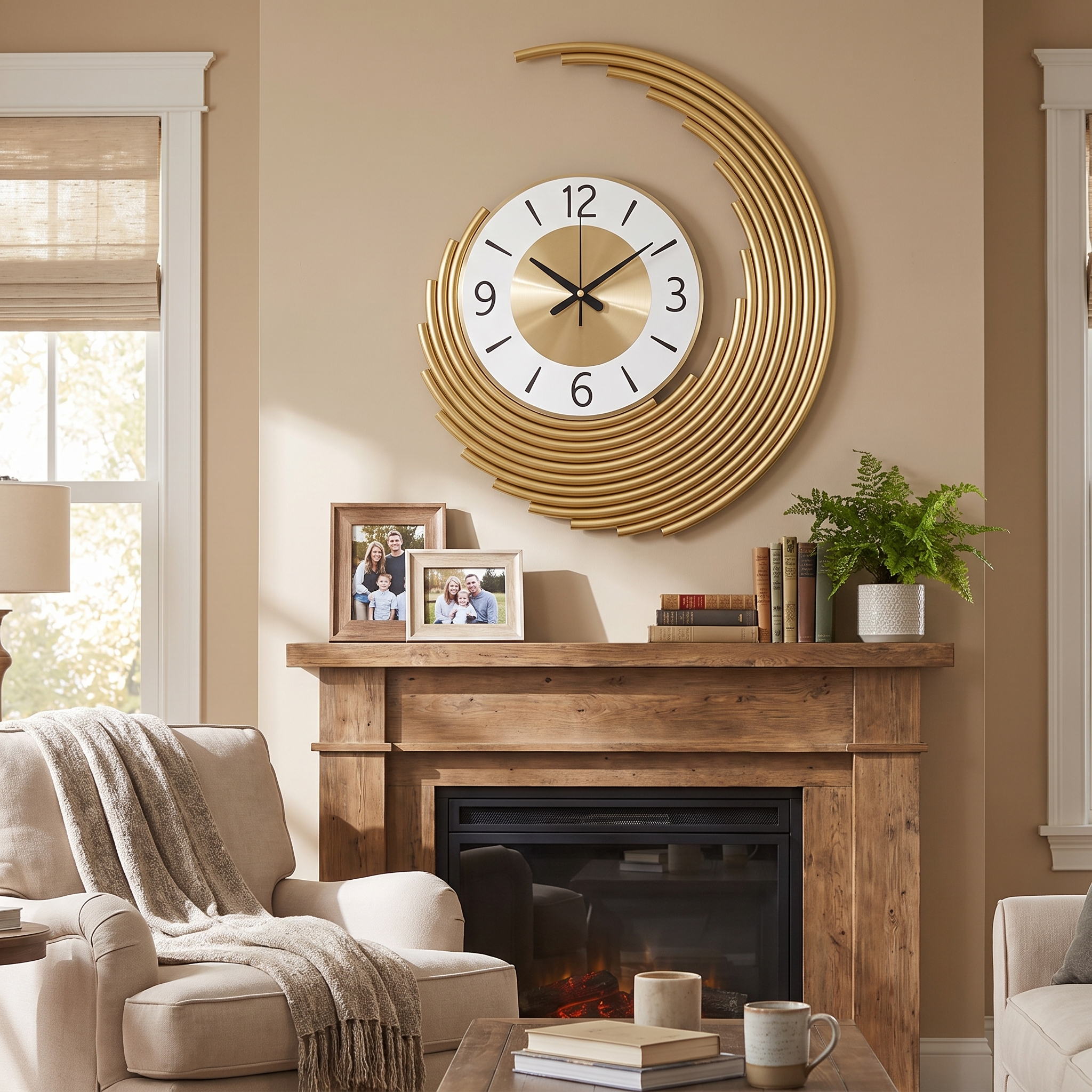 Modern 3D Metal Wall Clock lifestyle