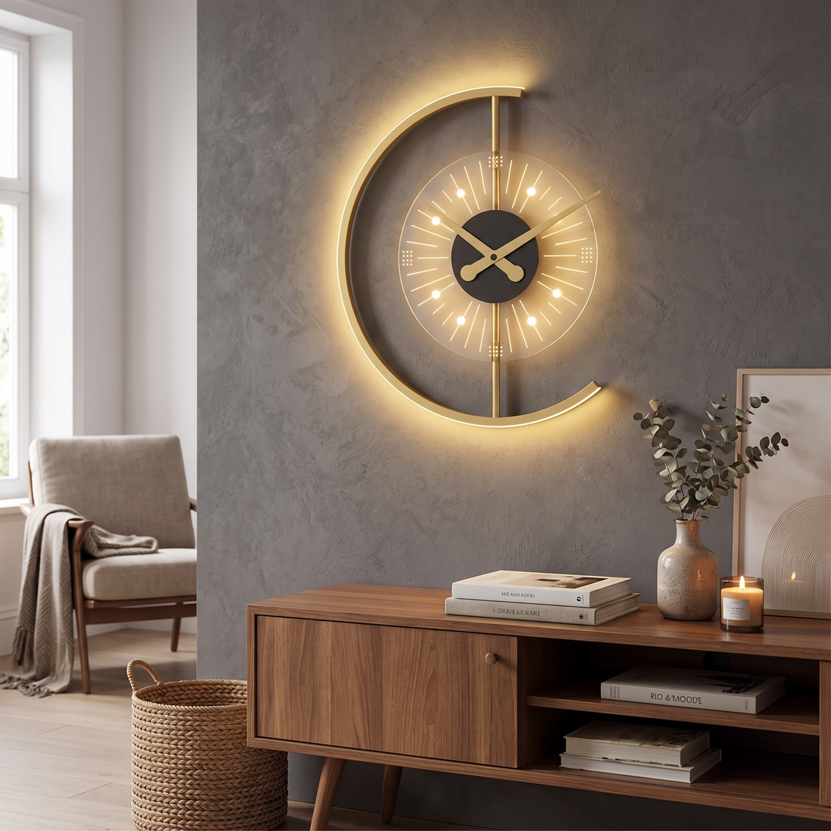 Lunaris Wall Lamp Clock lifestyle