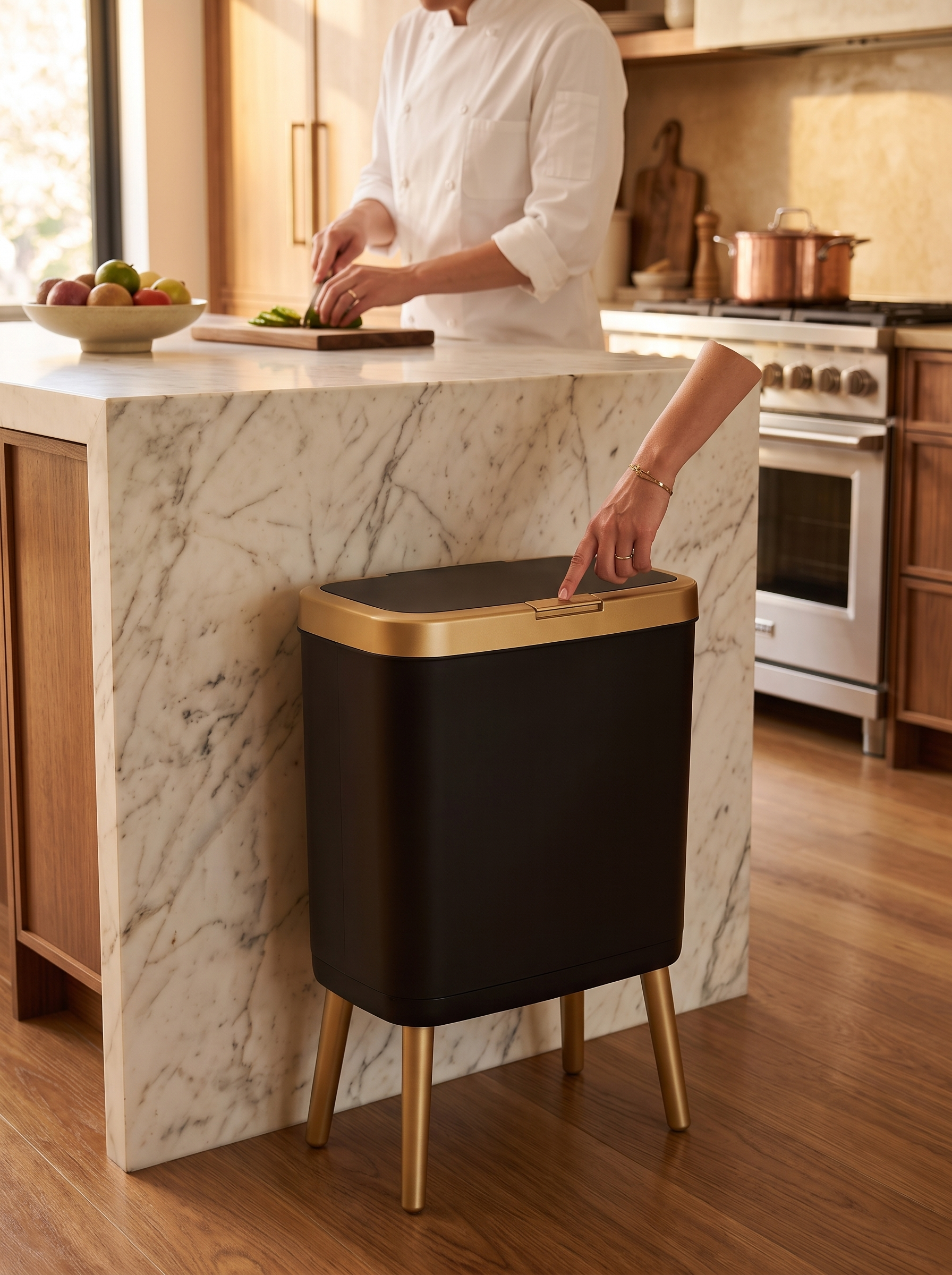 15L Modern Odour-Sealing Trash Can with Elevated Legs lifestyle 2