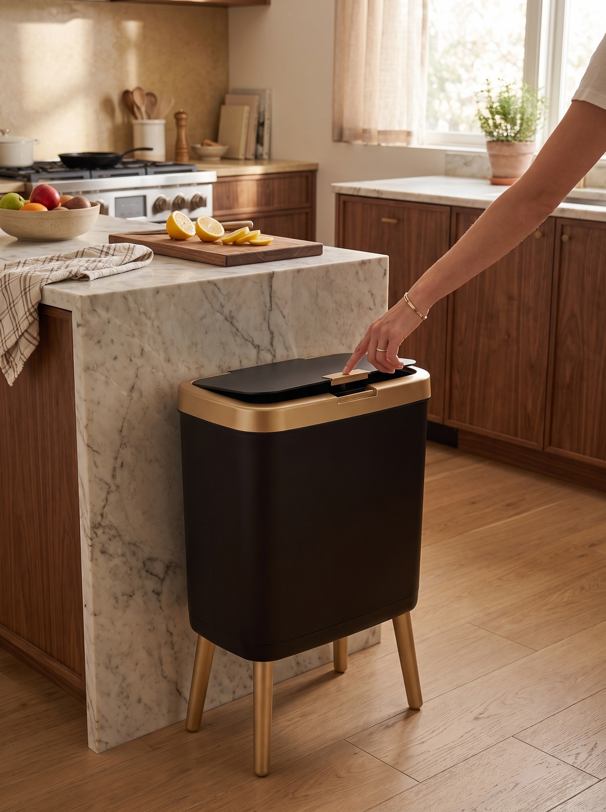 15L Modern Odour-Sealing Trash Can with Elevated Legs lifestyle 3
