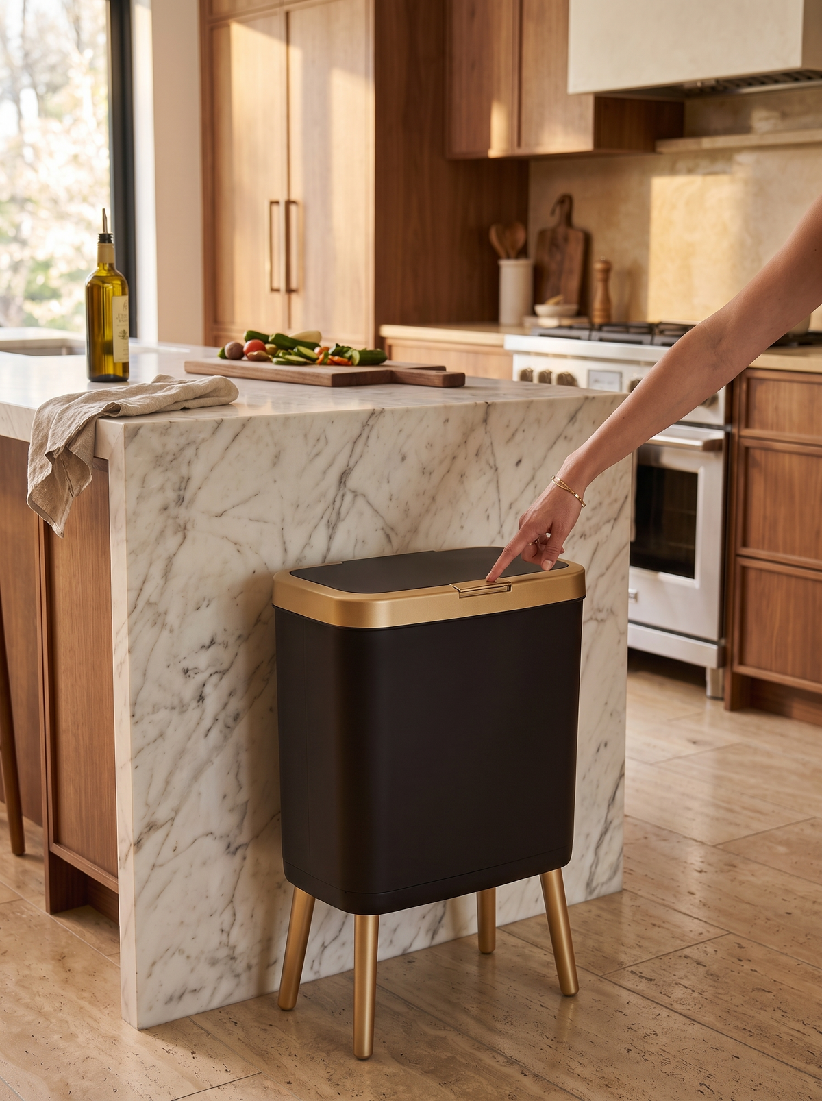 15L Modern Odour-Sealing Trash Can with Elevated Legs lifestyle 1