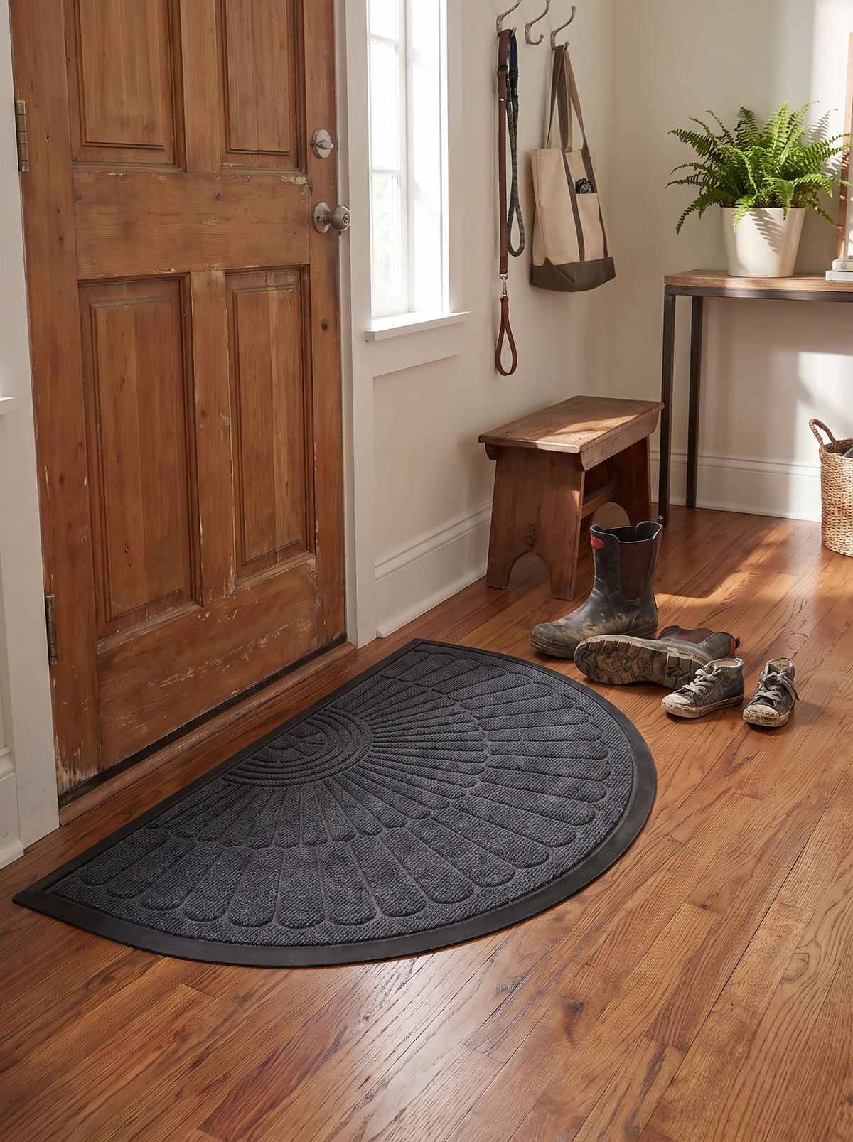Door Mat Non Slip Rubber Semi Circular Entryway Mat lifestyle 2