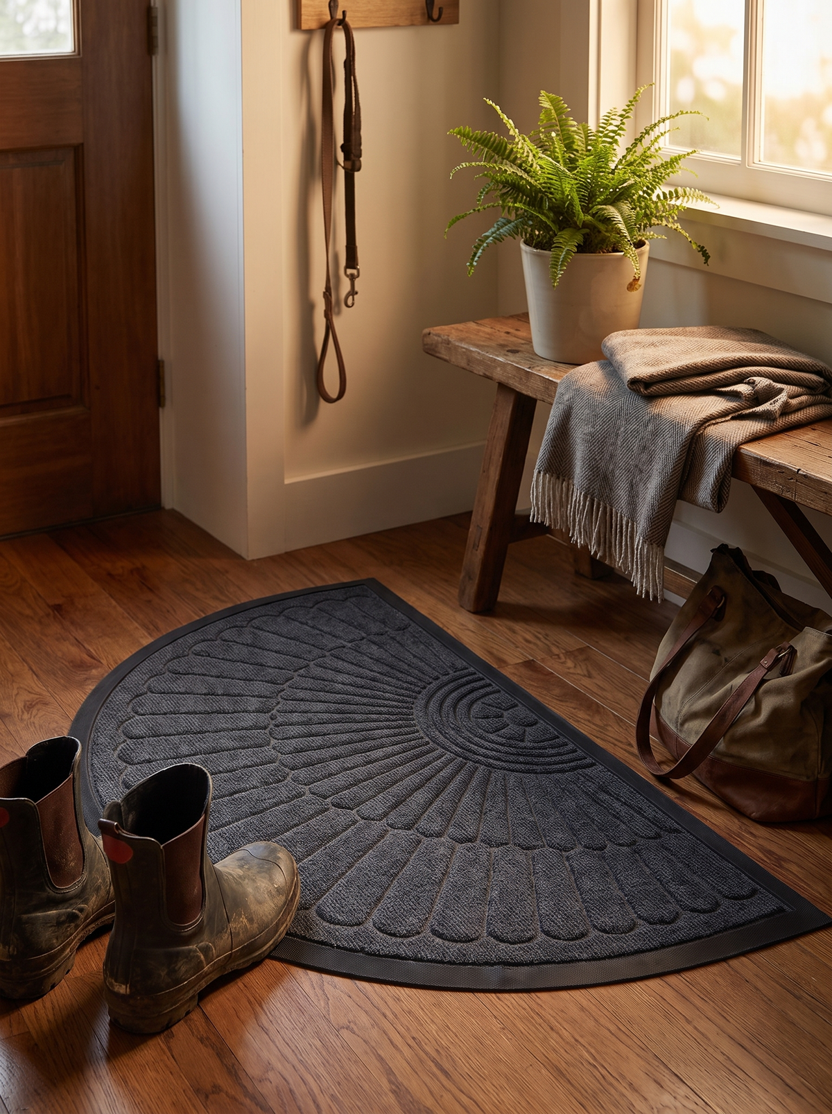 Door Mat Non Slip Rubber Semi Circular Entryway Mat lifestyle 3