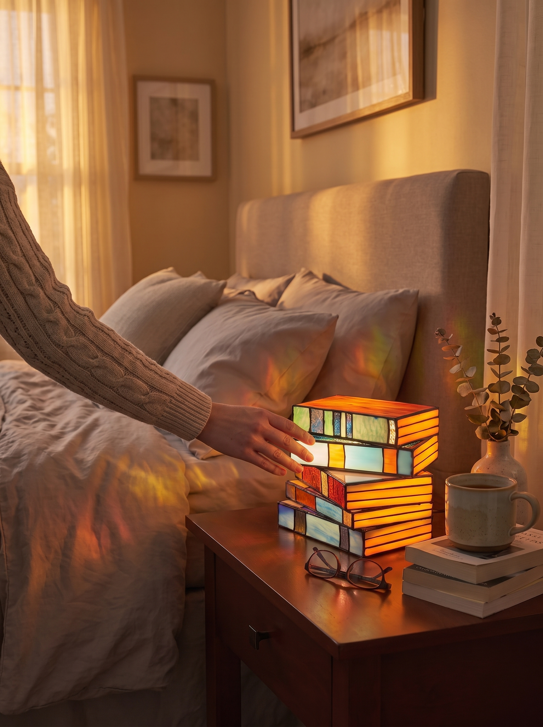 Stained Glass Book Lamp lifestyle 2