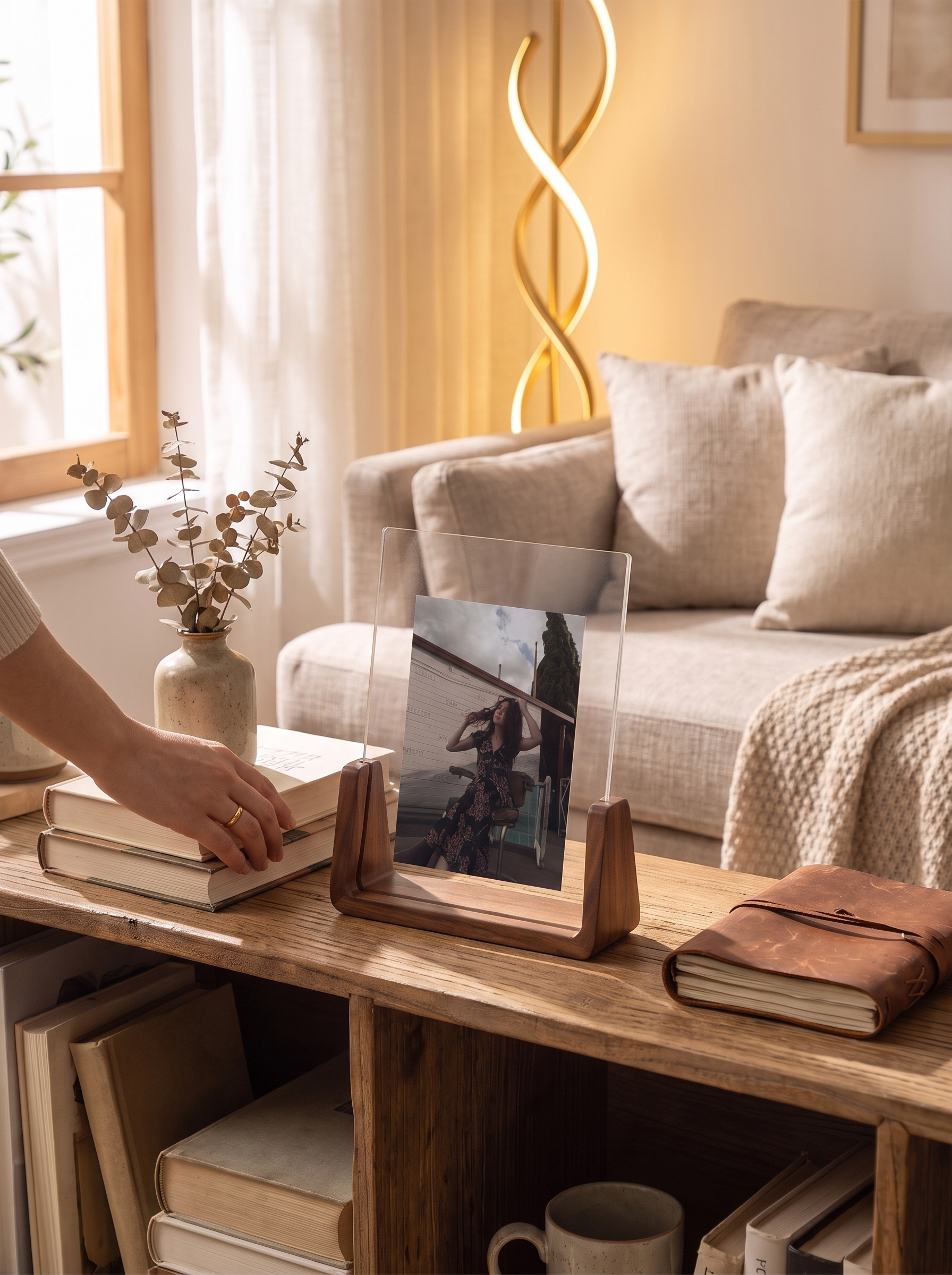 U-Shaped Acrylic & Wood Photo Frame lifestyle 3
