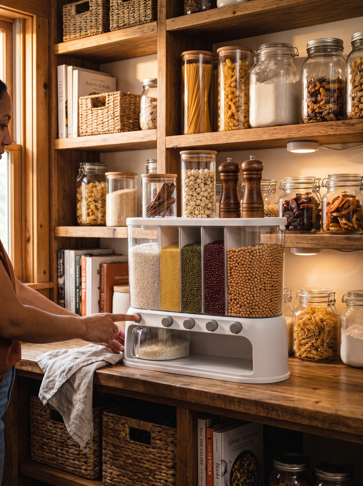 Multi-Compartment Kitchen Grain Storage Container lifestyle 1