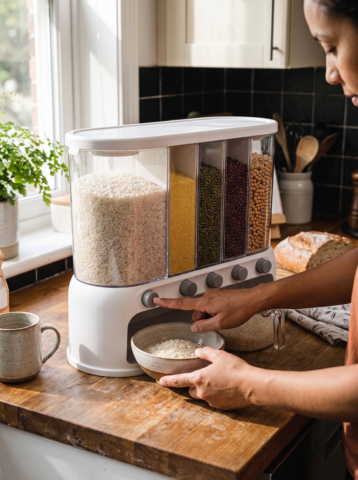 Multi-Compartment Kitchen Grain Storage Container lifestyle 3