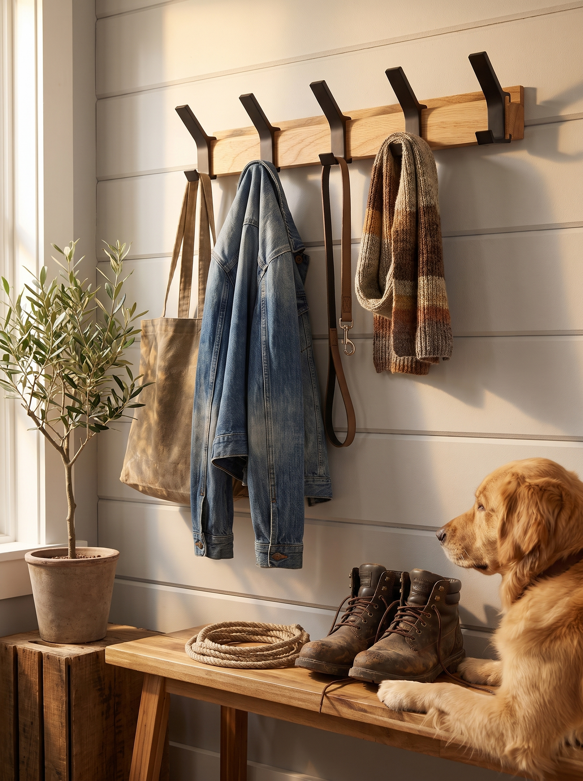 Nordic Wall-Mounted Coat Rack lifestyle 1