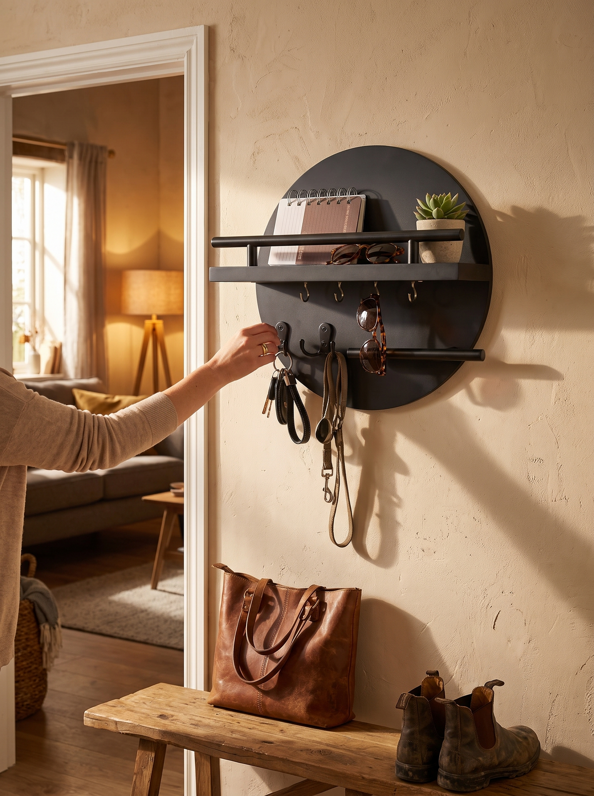 Round Wooden Key Holder lifestyle 1