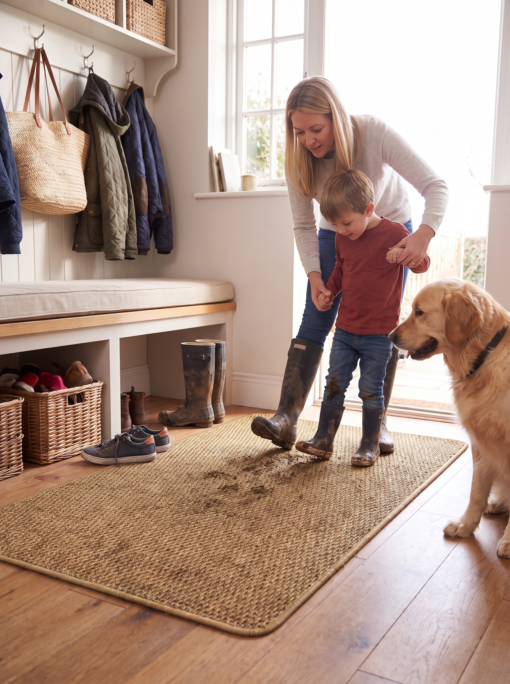 Faux Jute Outdoor Doormat lifestyle 1