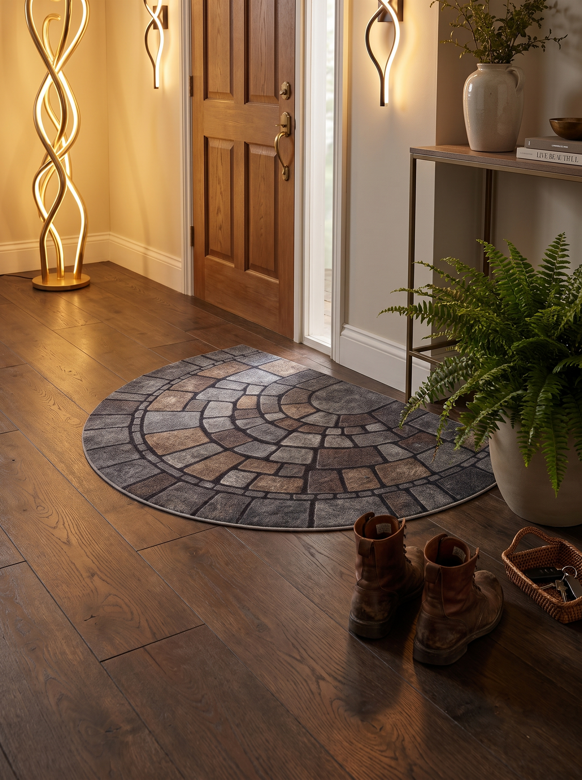 Half-Circle Mosaic Door Mat lifestyle 2