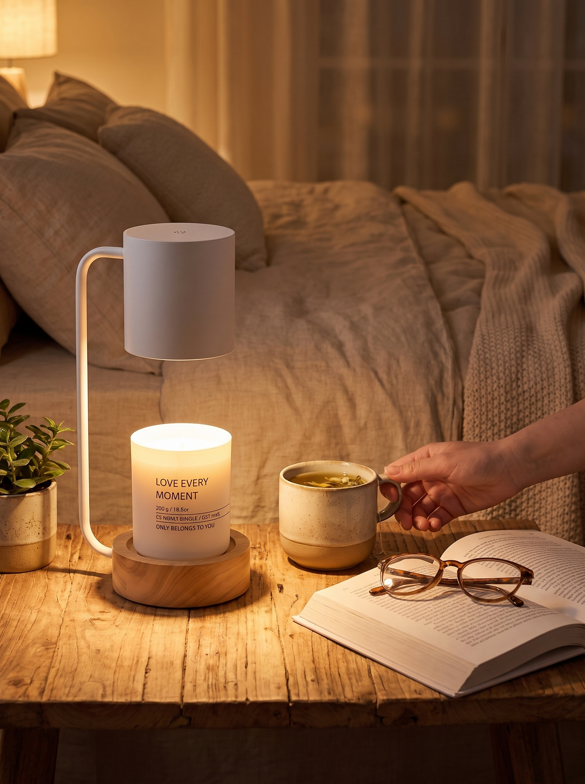 Japanese Minimalist Candle Warmer Lamp lifestyle 2