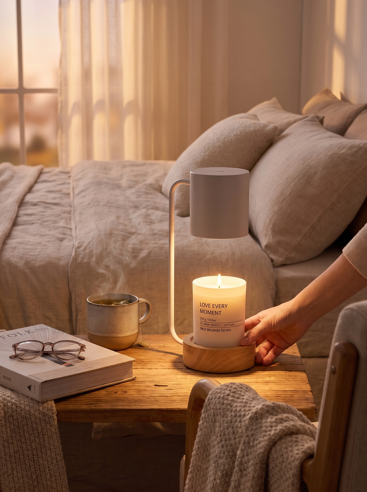 Japanese Minimalist Candle Warmer Lamp lifestyle 1