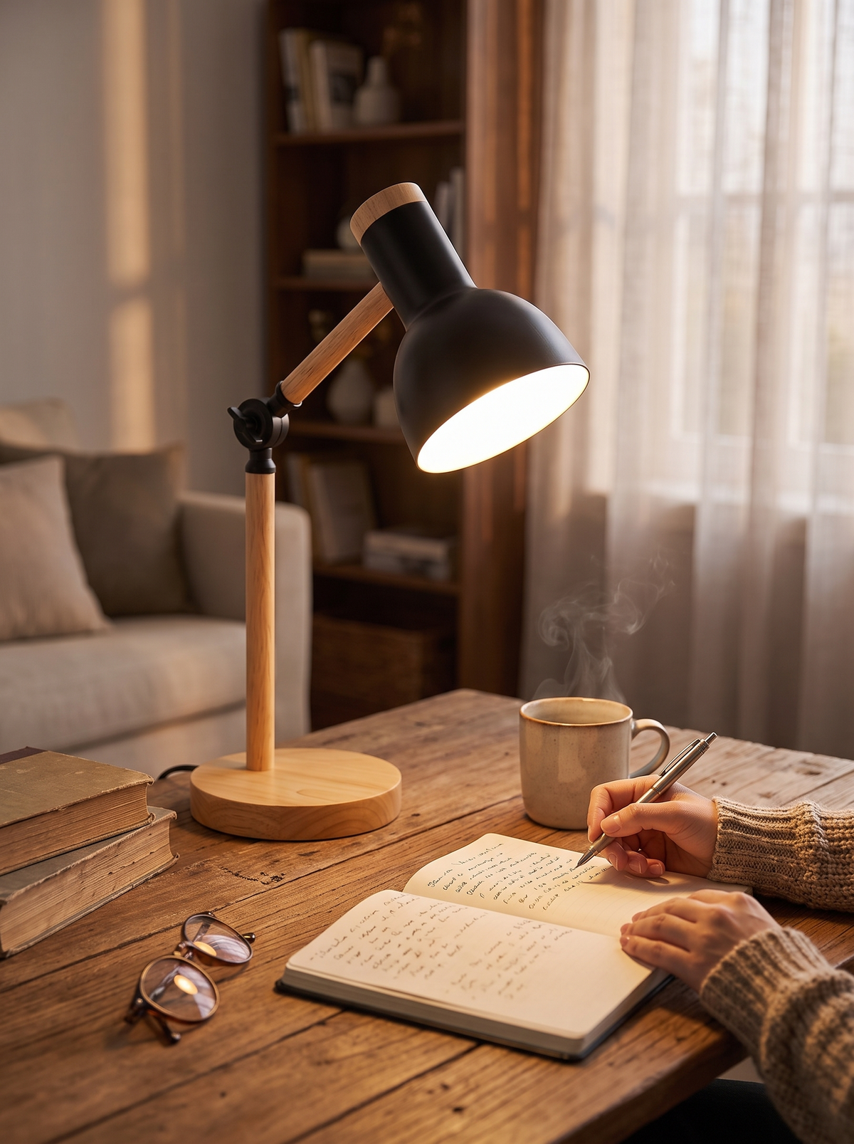 Nordic Wooden LED Desk Lamp lifestyle 3