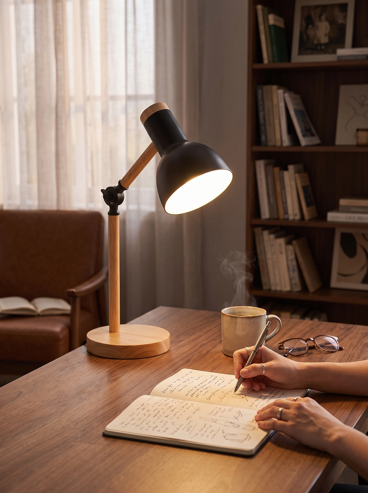 Nordic Wooden LED Desk Lamp lifestyle 2