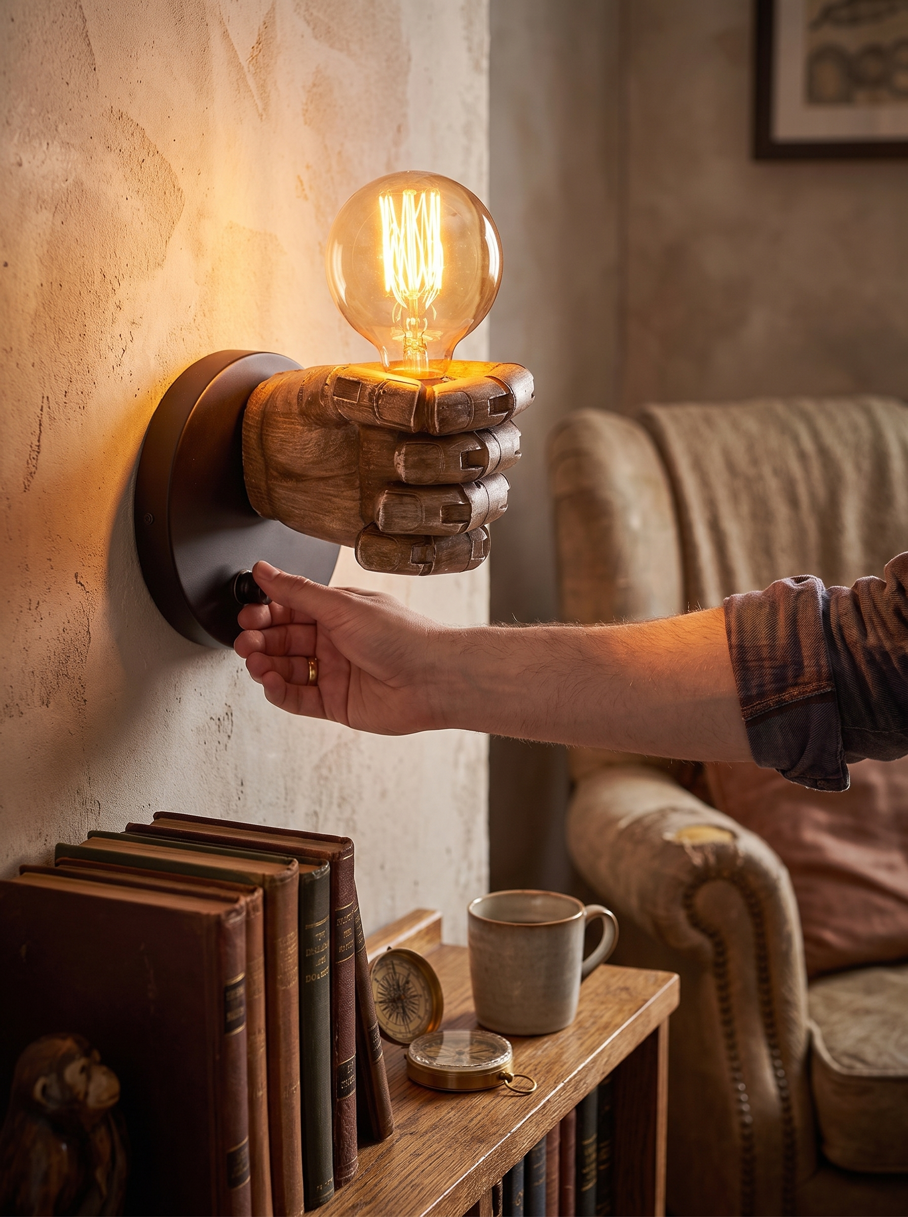 Industrial Hand Wall Lamp lifestyle 2