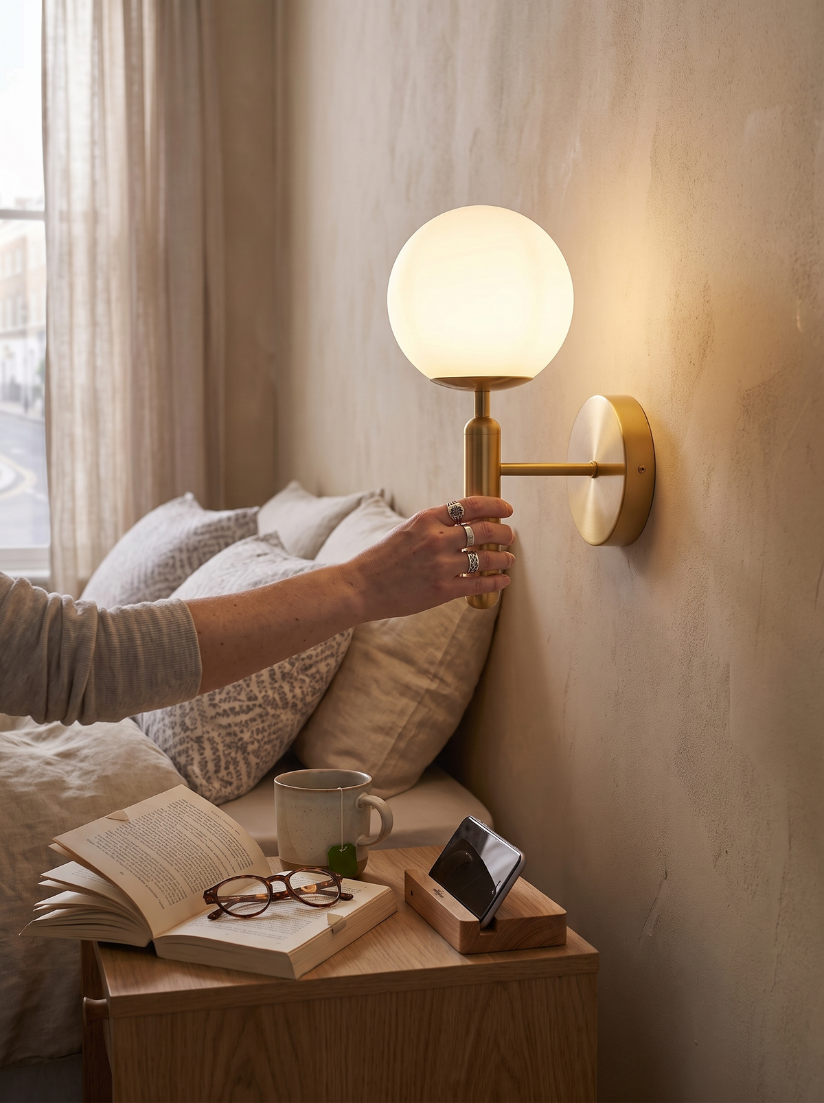 Modern Glass Globe Wall Sconce lifestyle 2