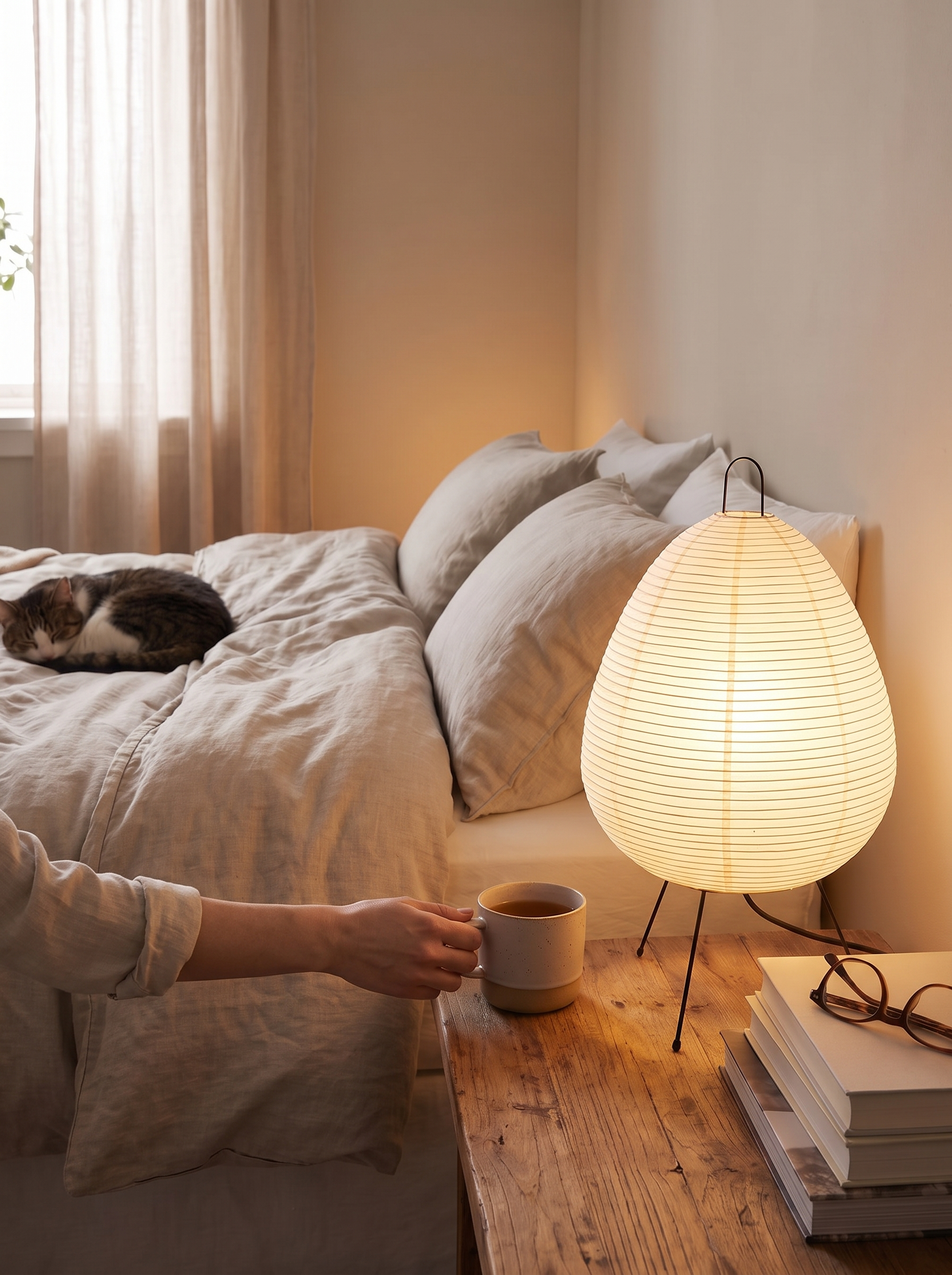 Japanese Rice Paper Table Lamp lifestyle 1