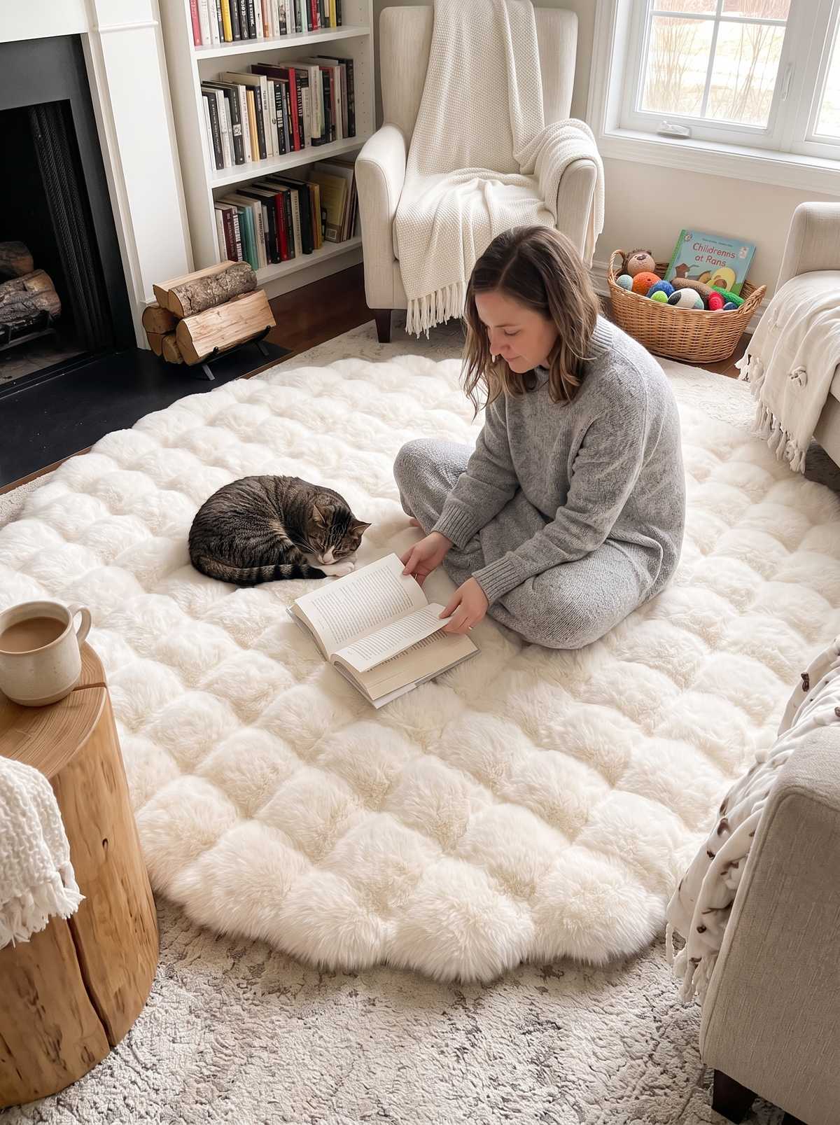 Cloud Comfort Round Bubble Rug lifestyle 2