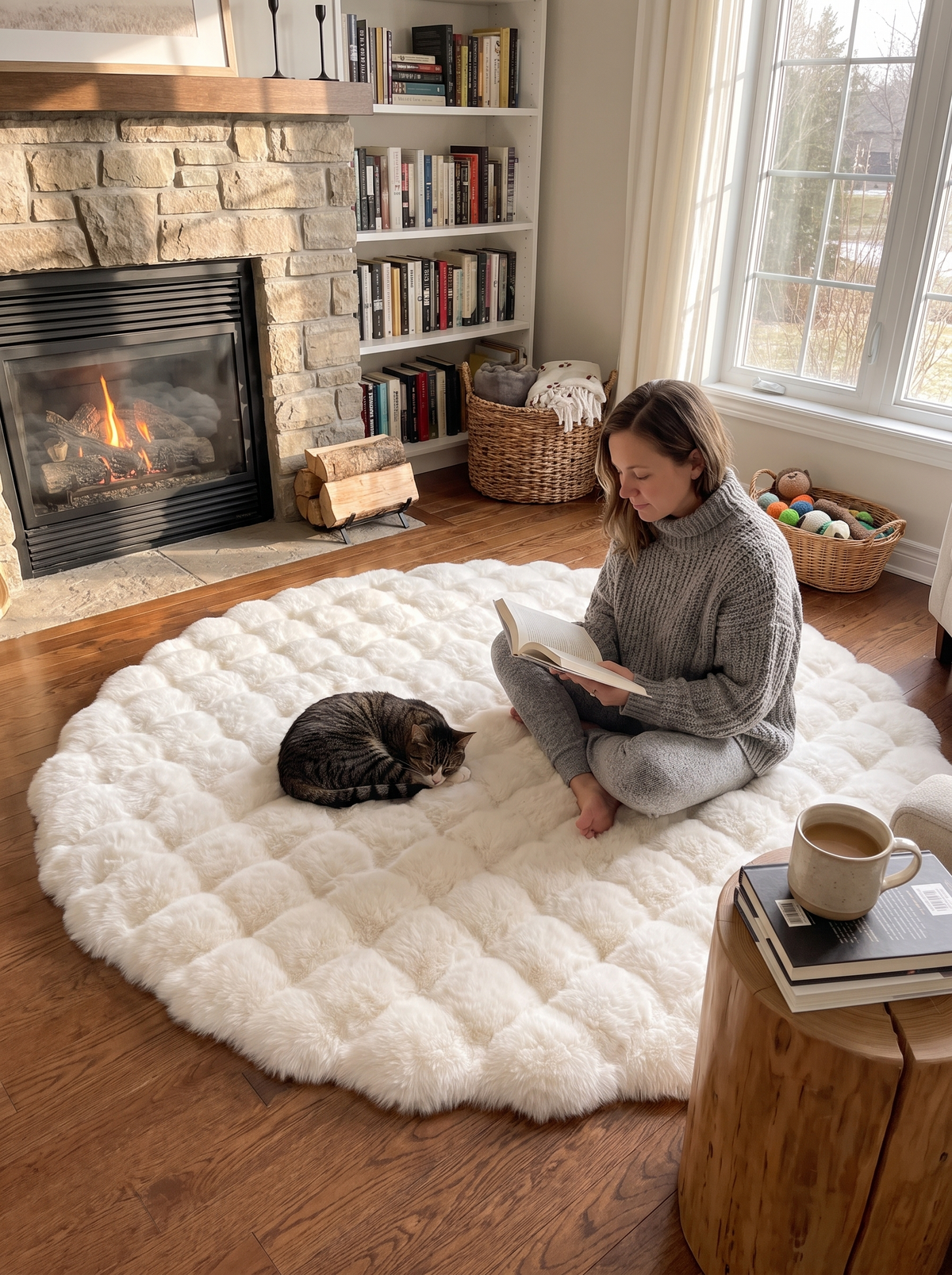 Cloud Comfort Round Bubble Rug lifestyle 3