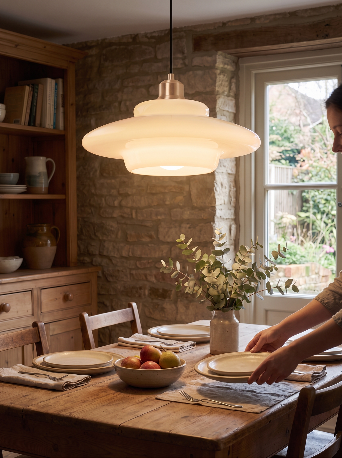 White Glass Pendant Light lifestyle 3