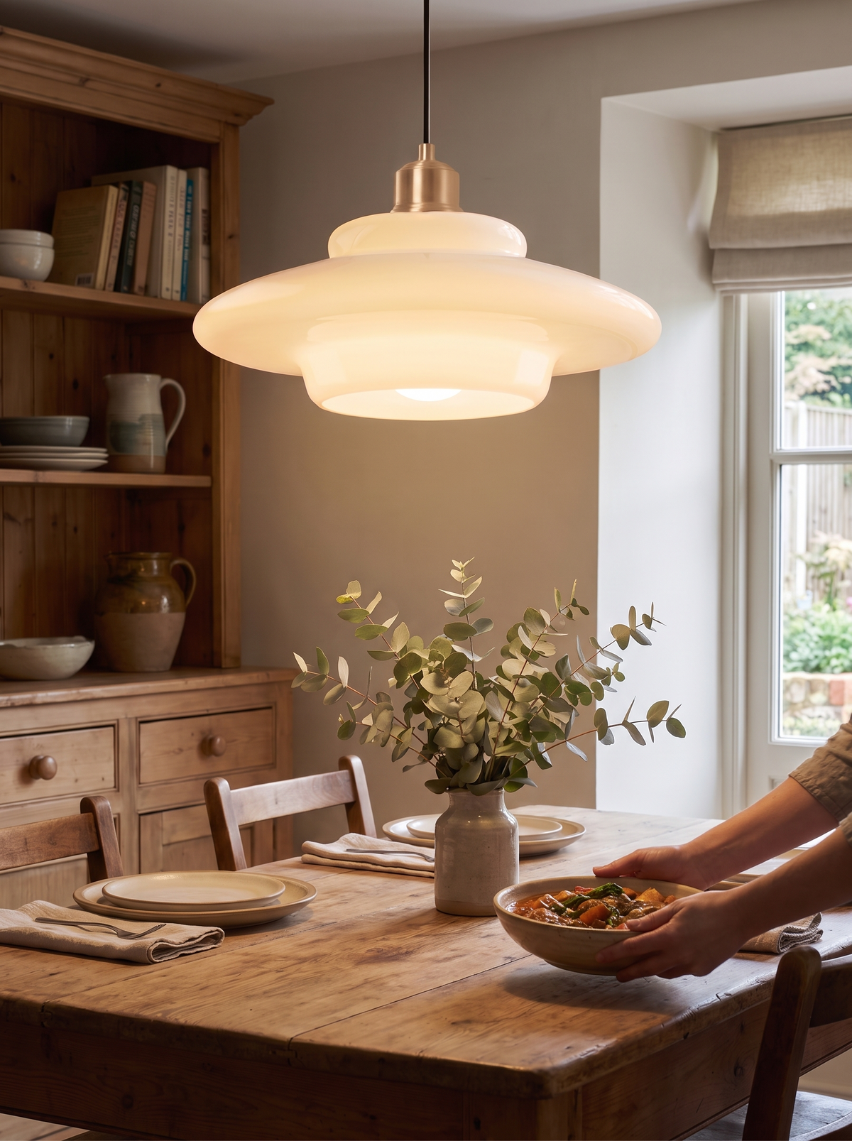 White Glass Pendant Light lifestyle 1