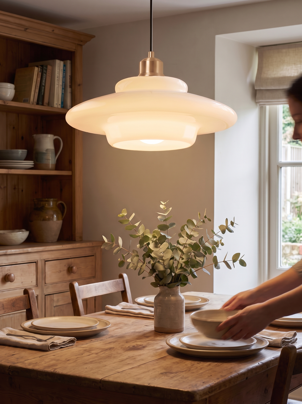 White Glass Pendant Light lifestyle 2