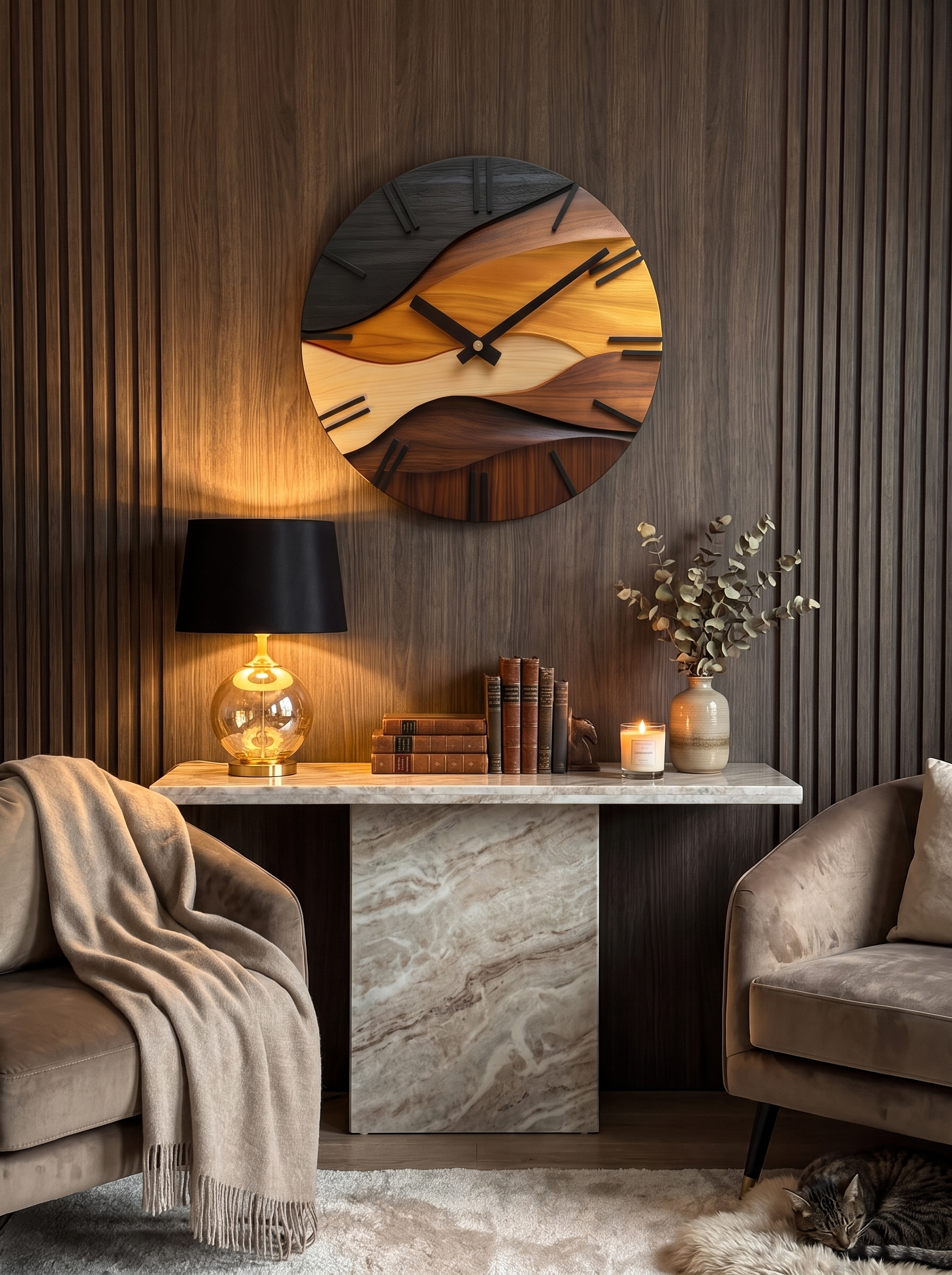 Artistic Round Wall Clock lifestyle 2