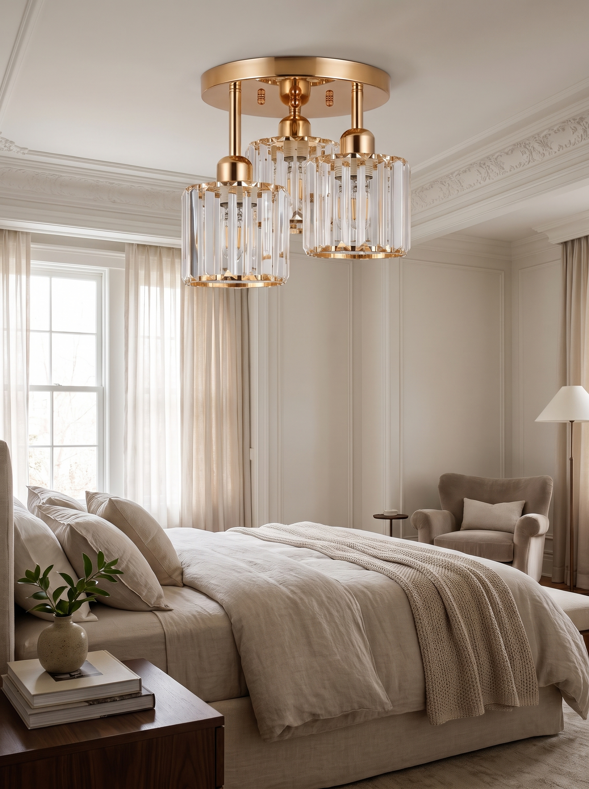 Modern Gold Luxury Crystal Ceiling Light lifestyle 3